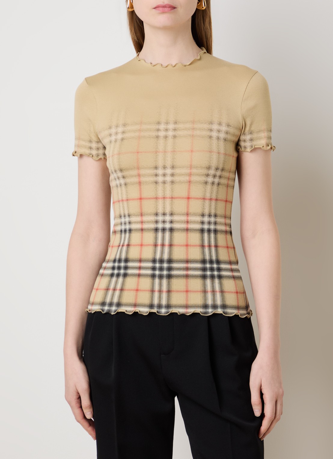 Burberry Letty T-shirt met print - detail 4 camel