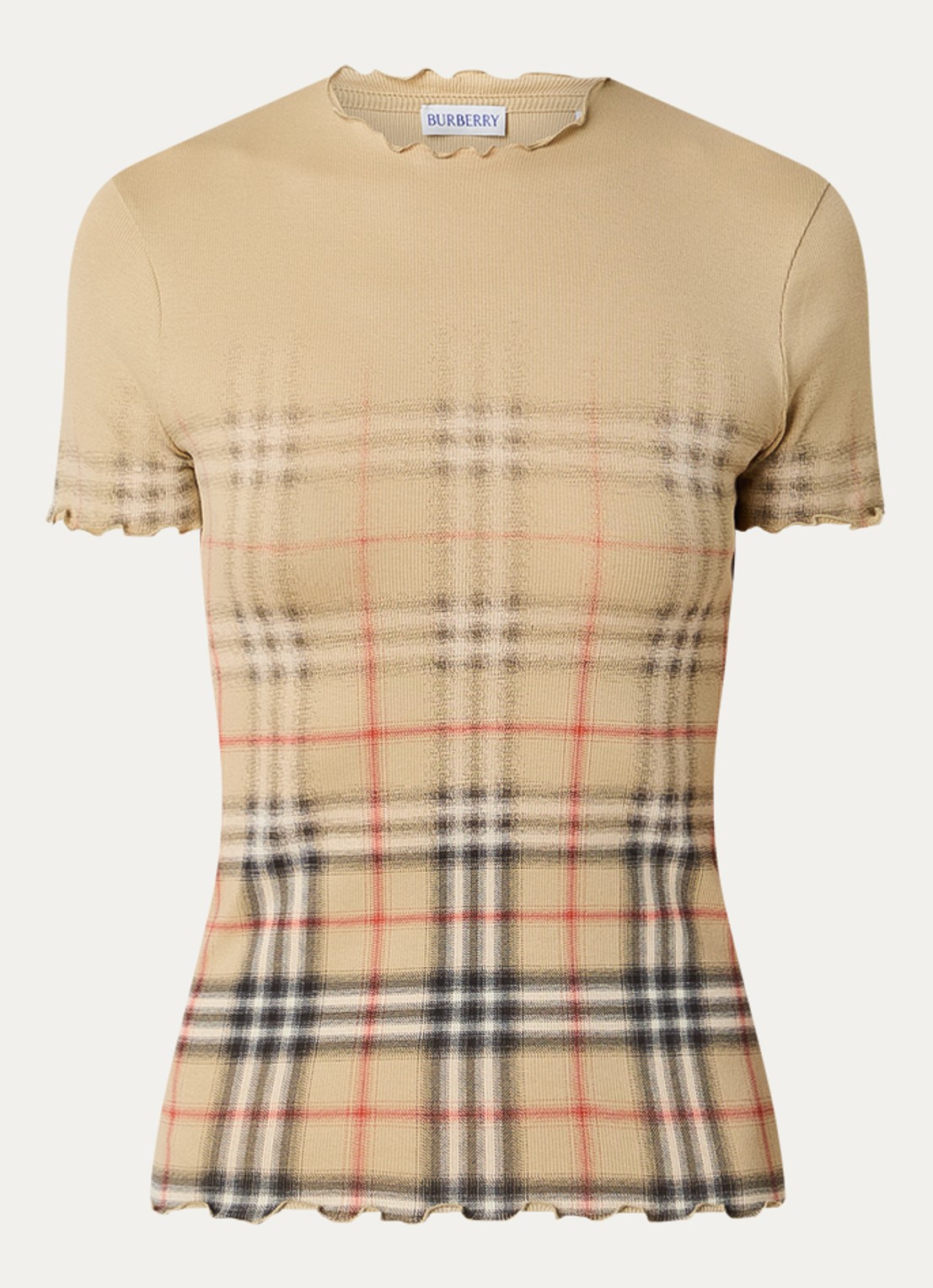 Burberry Letty T-shirt met print - voorkant camel