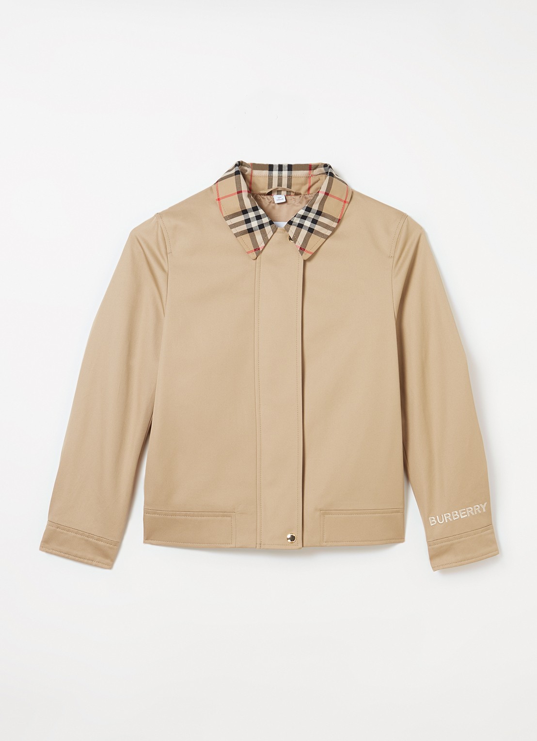 Burberry Lily jack met logoprint - voorkant 2 beige