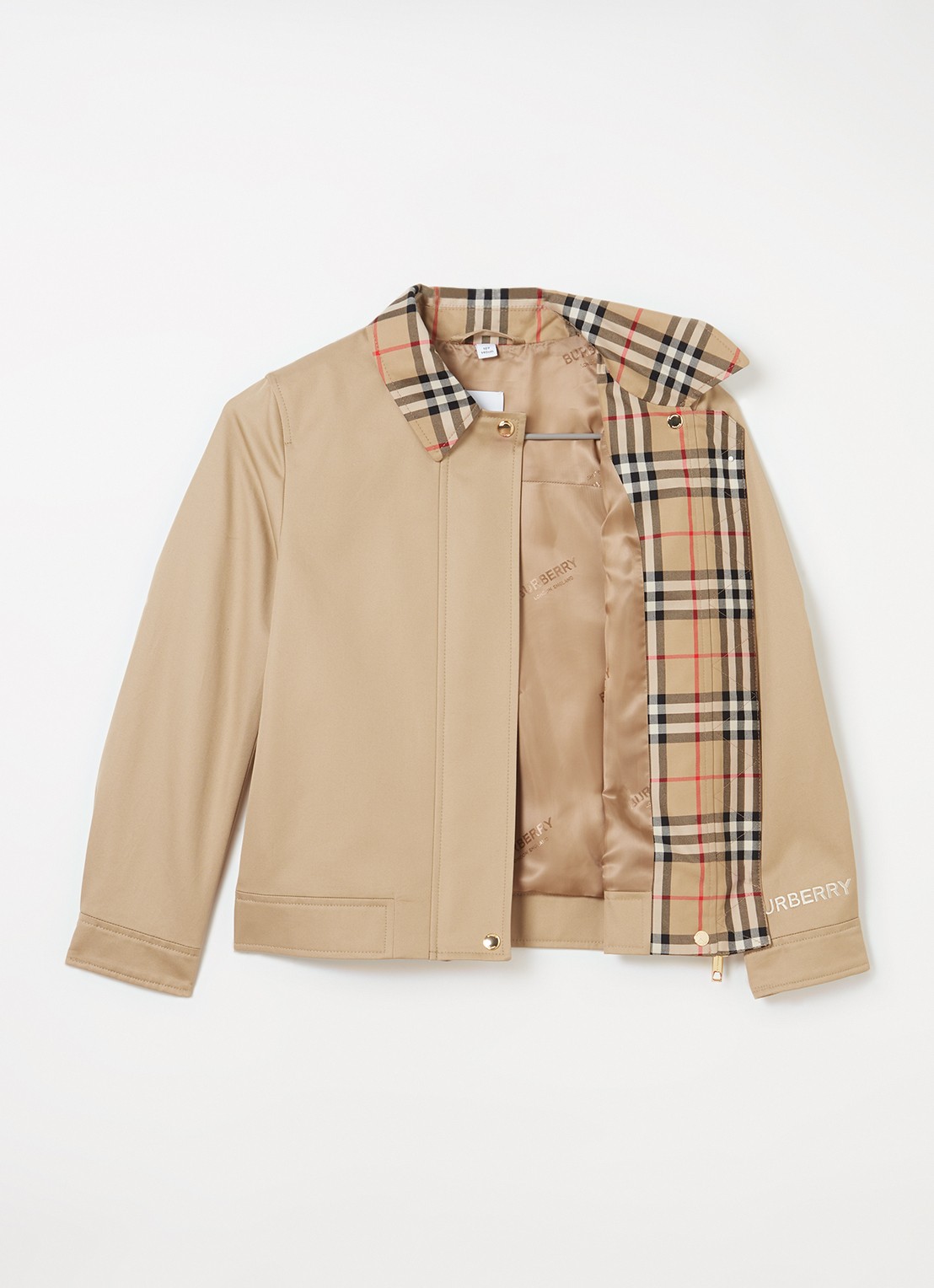 Burberry Lily jack met logoprint - voorkant 3 beige