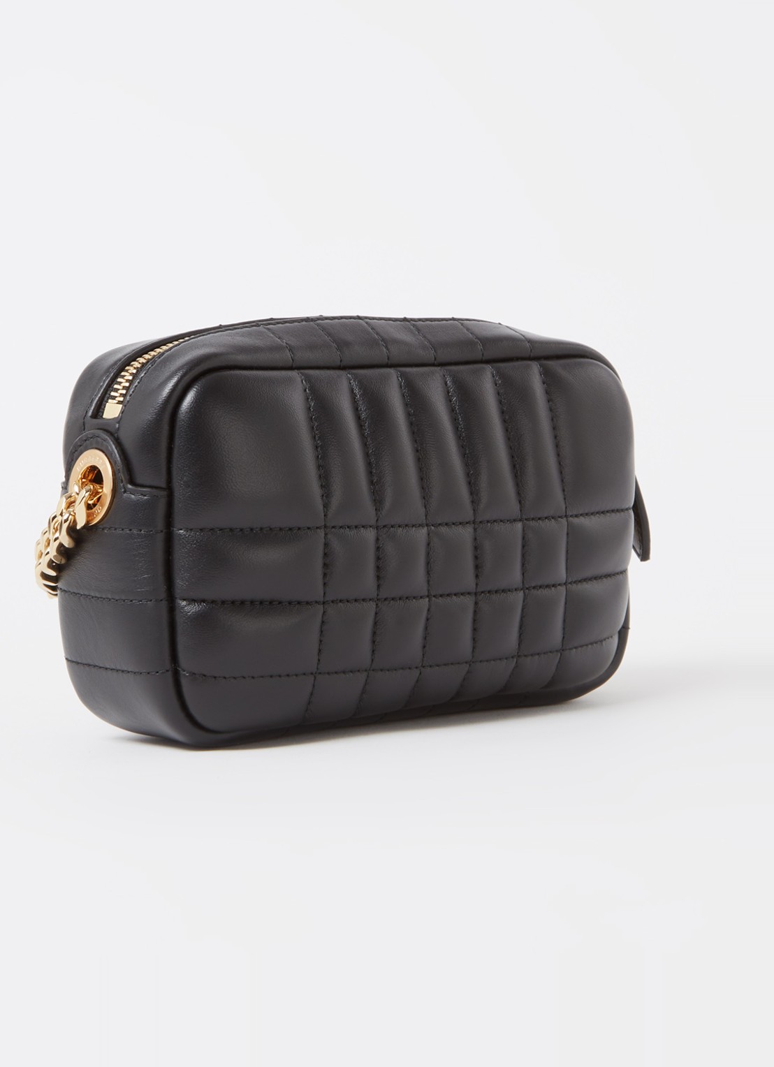 Burberry Lola crossbodytas van quilted lamsleer met logo - achterkant zwart