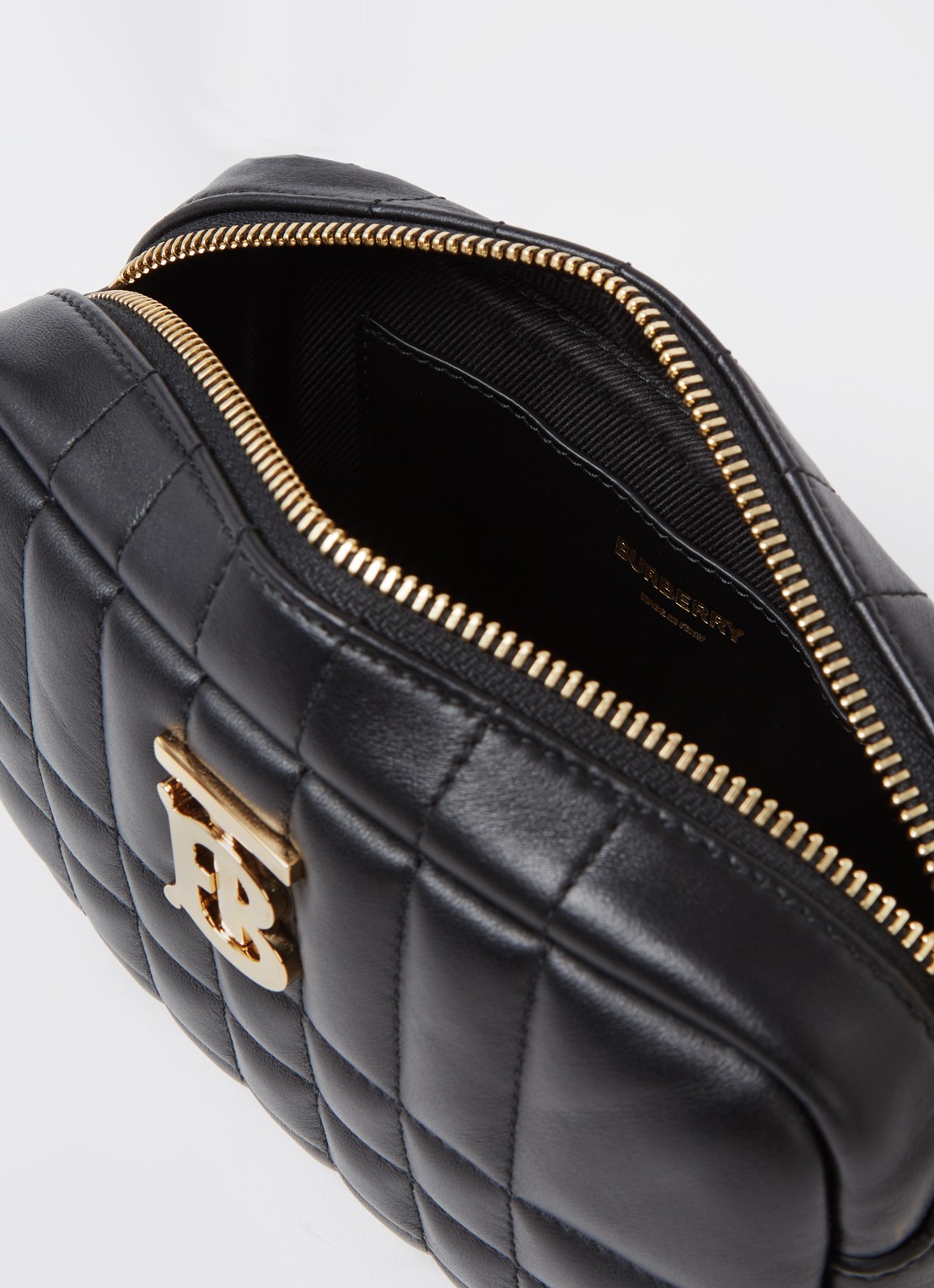 Burberry Lola crossbodytas van quilted lamsleer met logo - detail 2 zwart