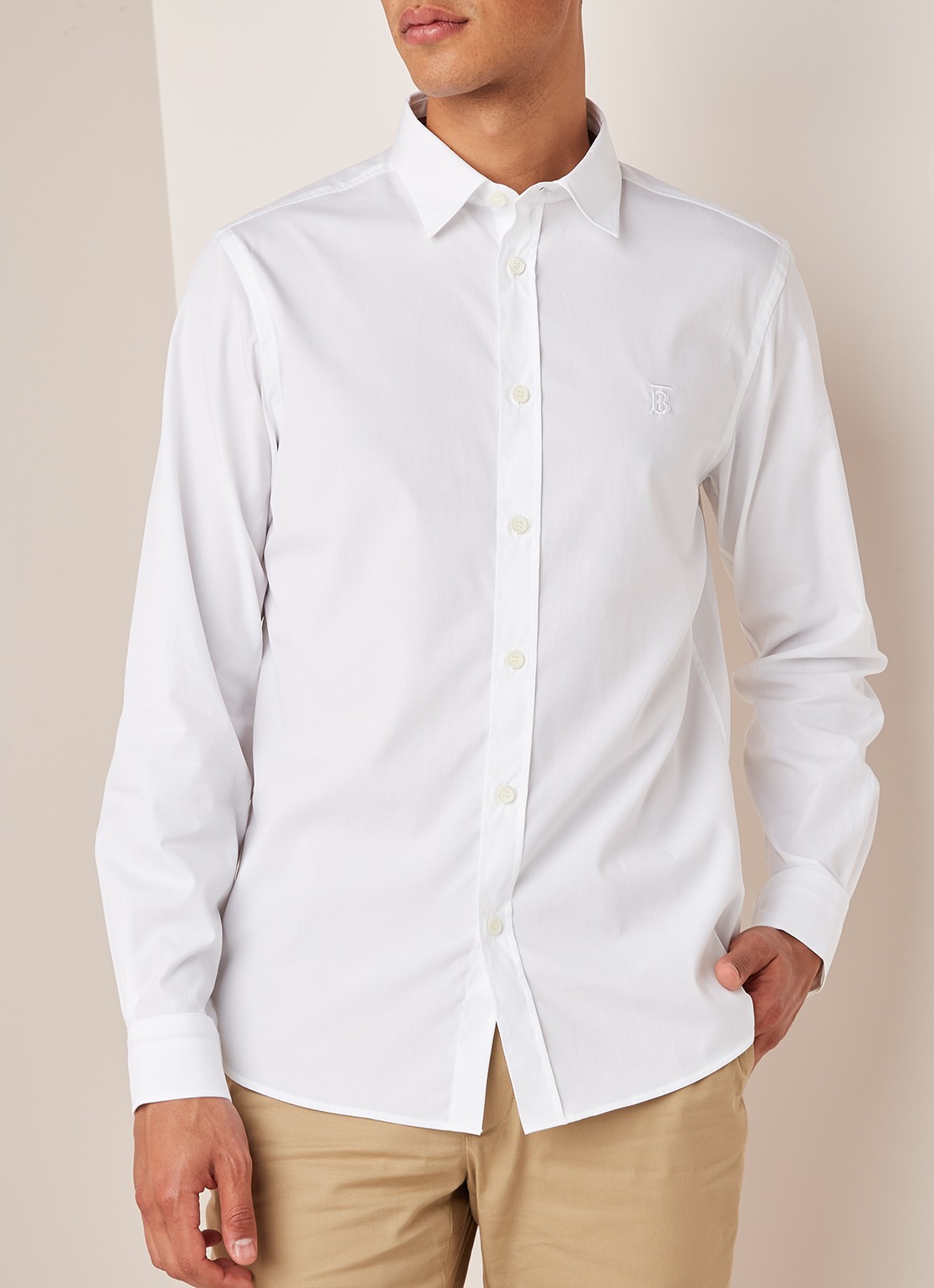 BURBERRY Louis regular fit overhemd met kentkraag - detail 2 wit