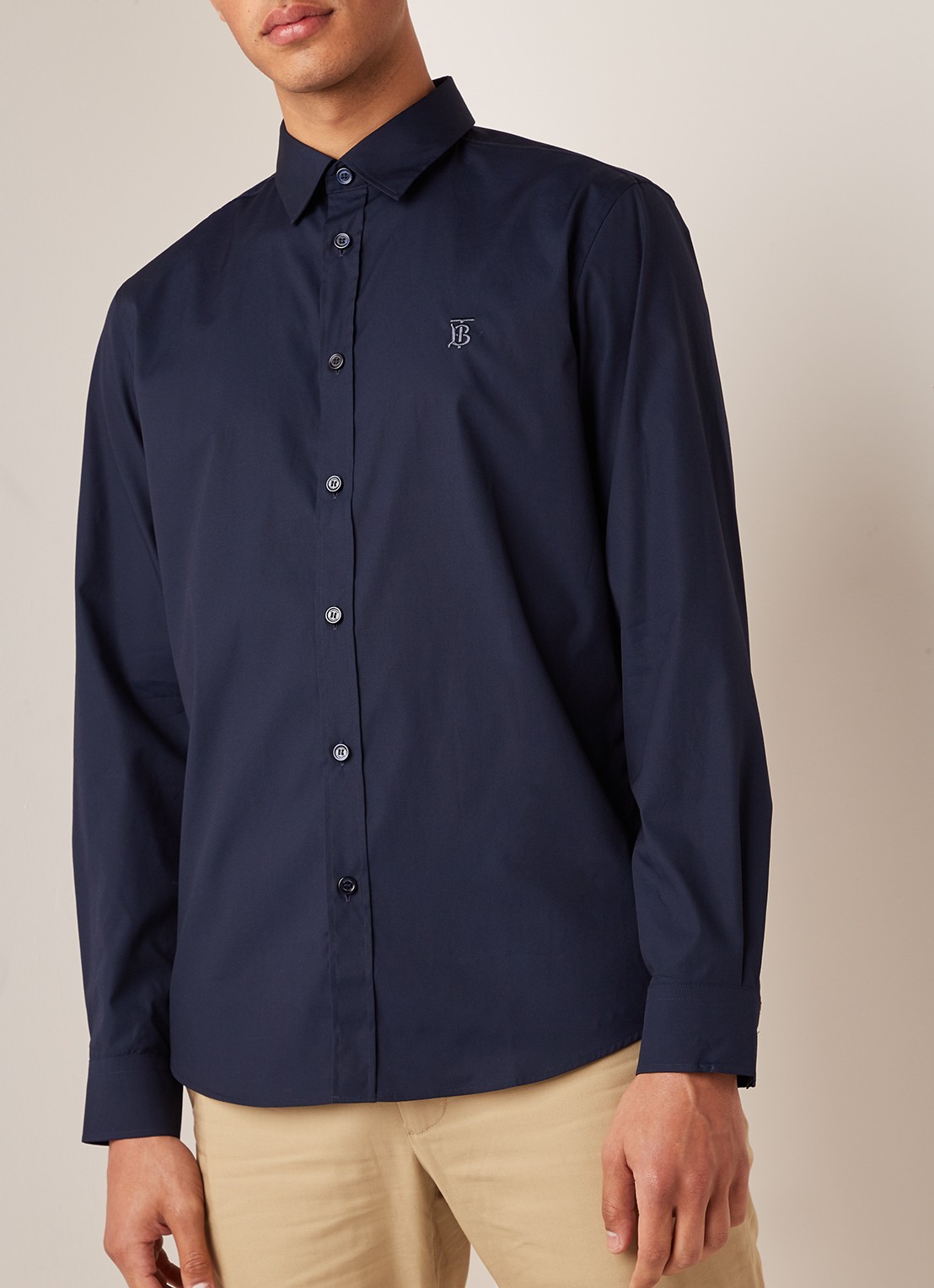 Burberry Louis regular fit overhemd met kentkraag - detail 3 donkerblauw