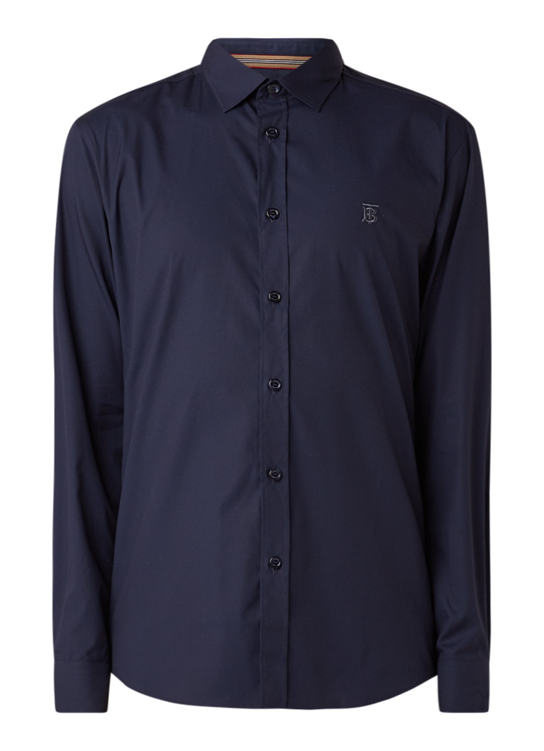 Burberry Louis regular fit overhemd met kentkraag - voorkant donkerblauw