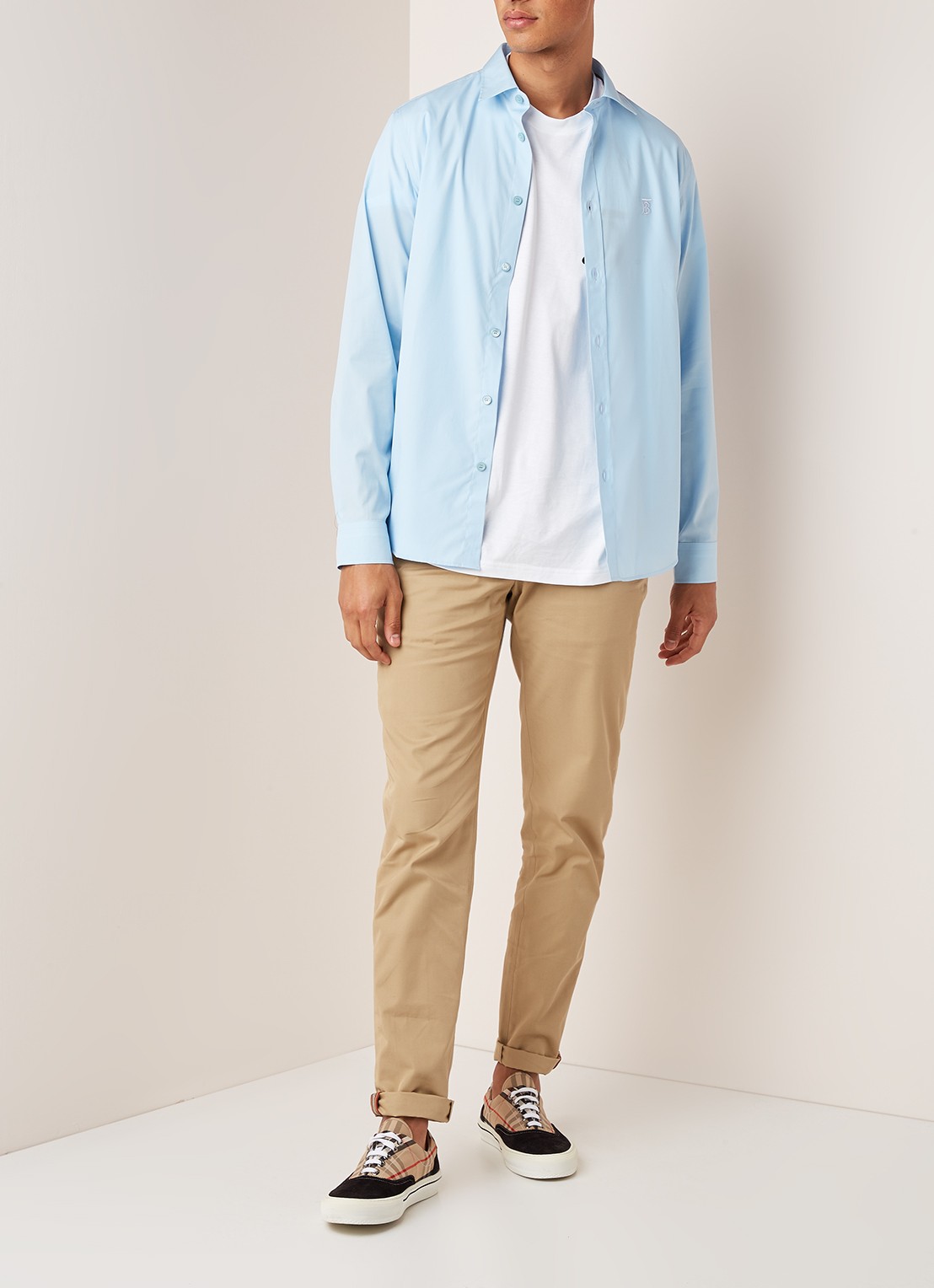 BURBERRY Louis regular fit overhemd met kentkraag - voorkant 2 lichtblauw