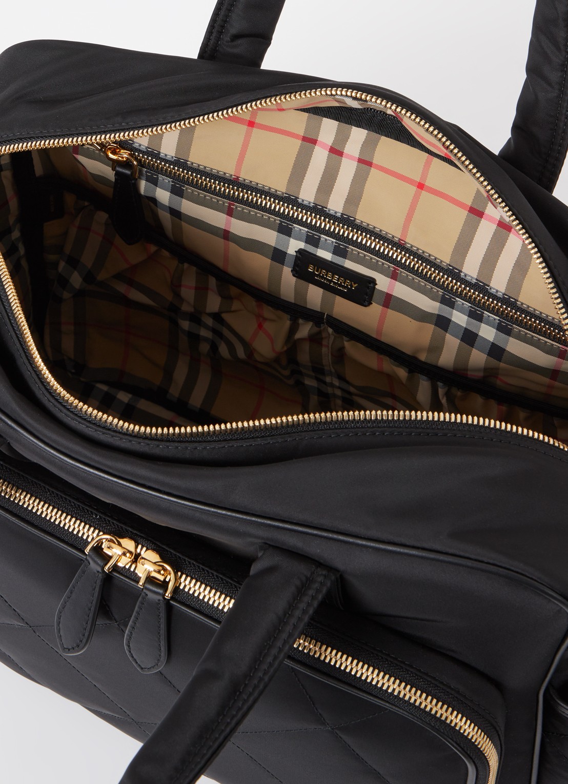Burberry Luiertas met quilt patroon en verschoningsmat - detail 2 zwart