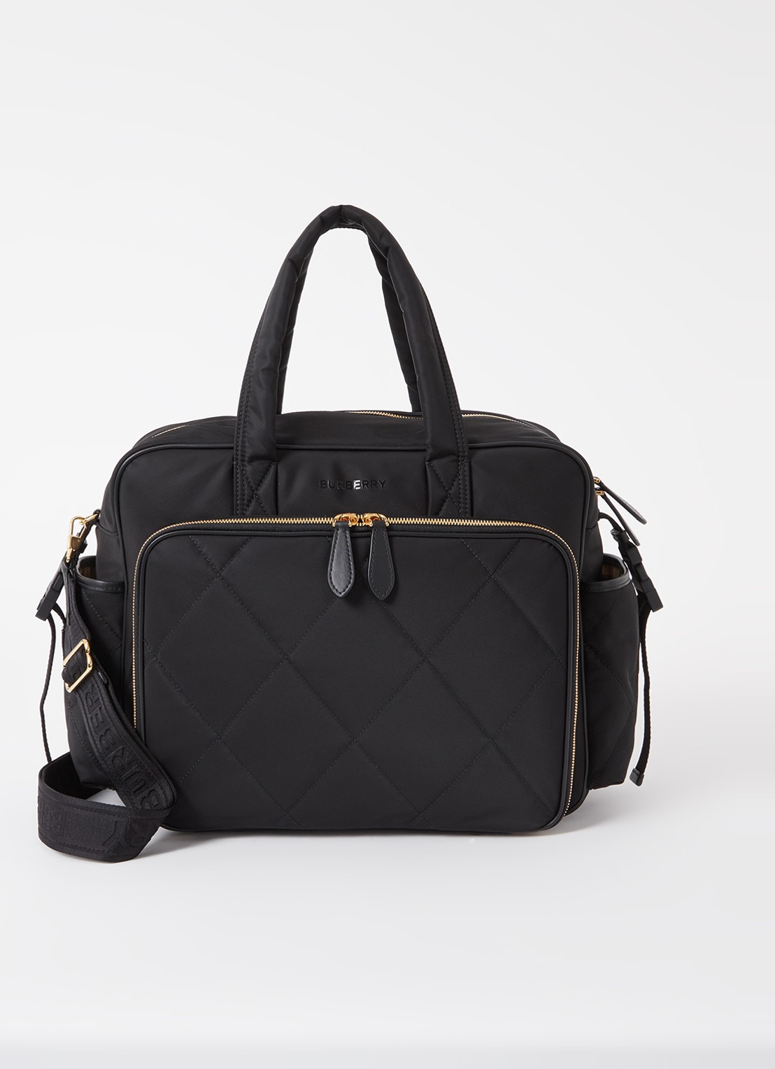 Burberry Luiertas met quilt patroon en verschoningsmat - voorkant 5 zwart