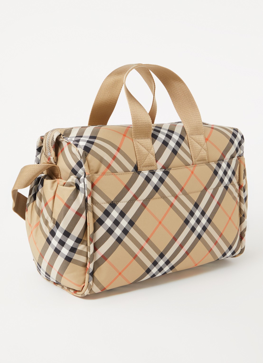 Burberry Luiertas met ruitdessin en verschoningsmat - achterkant 6 zand