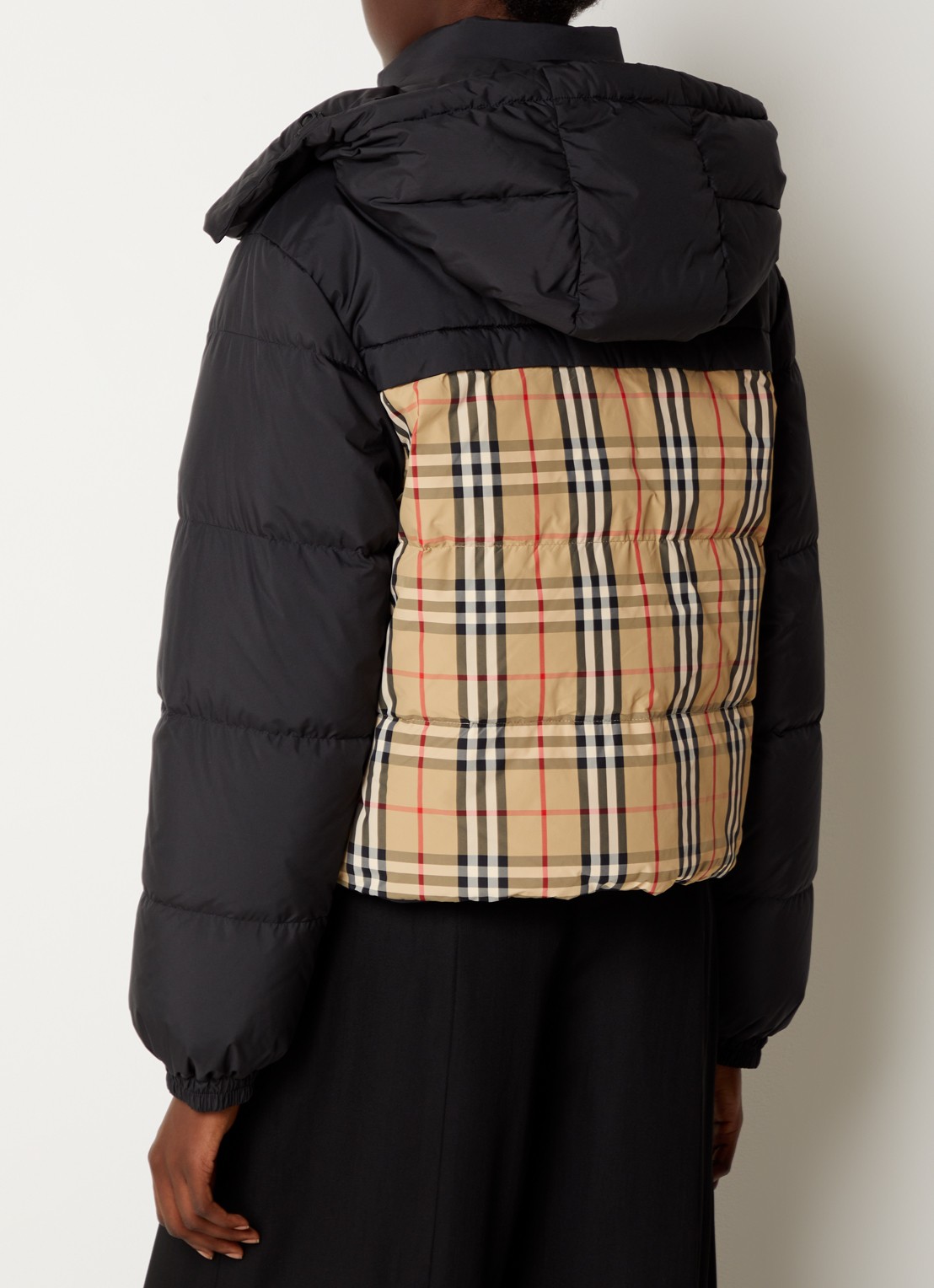 Burberry Lydden reversible puffer jack met donsvulling en capuchon - achterkant 3 zwart