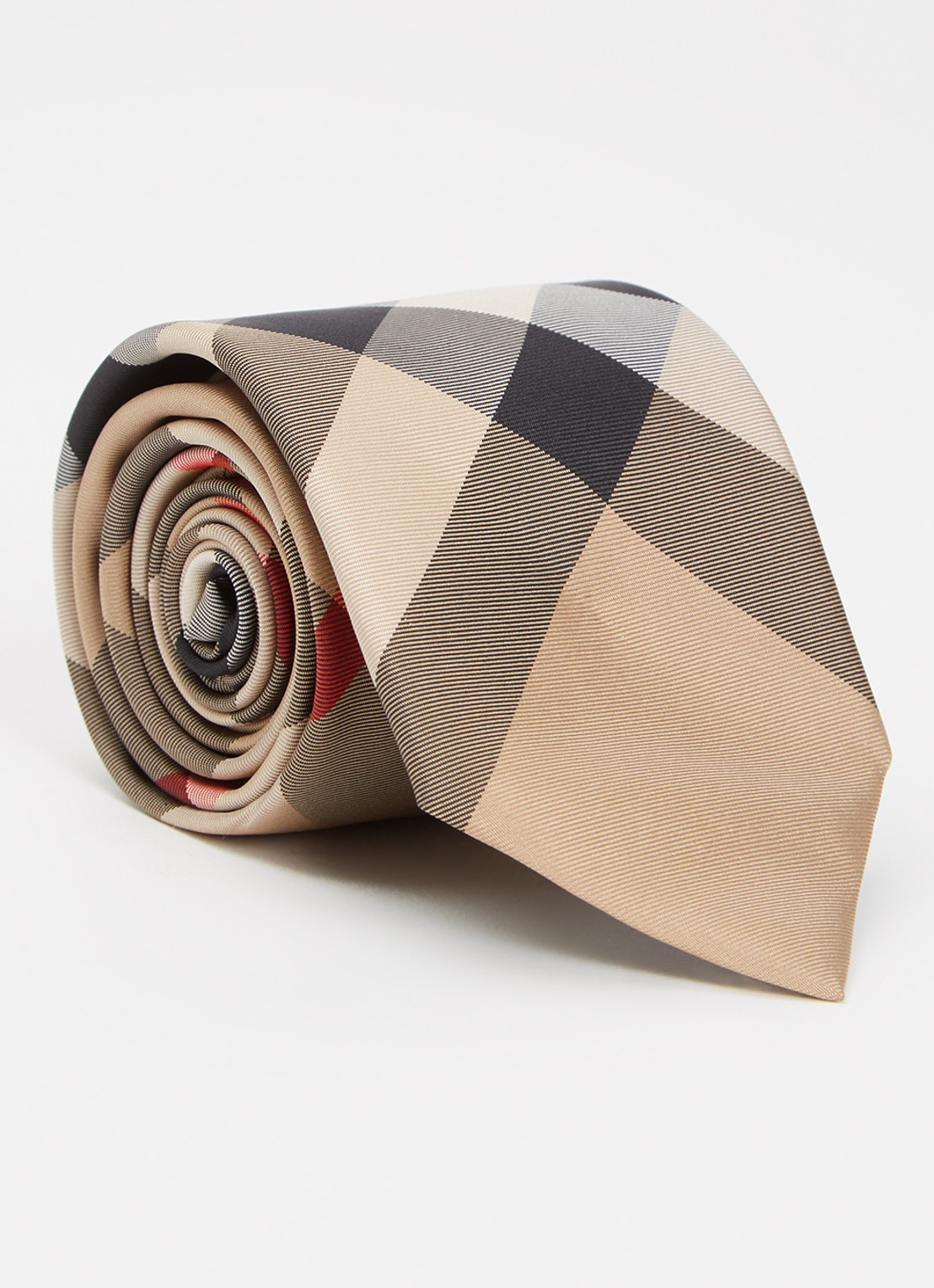 Burberry Manston stropdas van zijde - voorkant beige