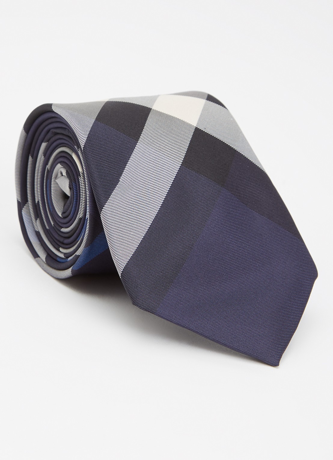 Burberry Manston stropdas van zijde - voorkant 2 donkerblauw