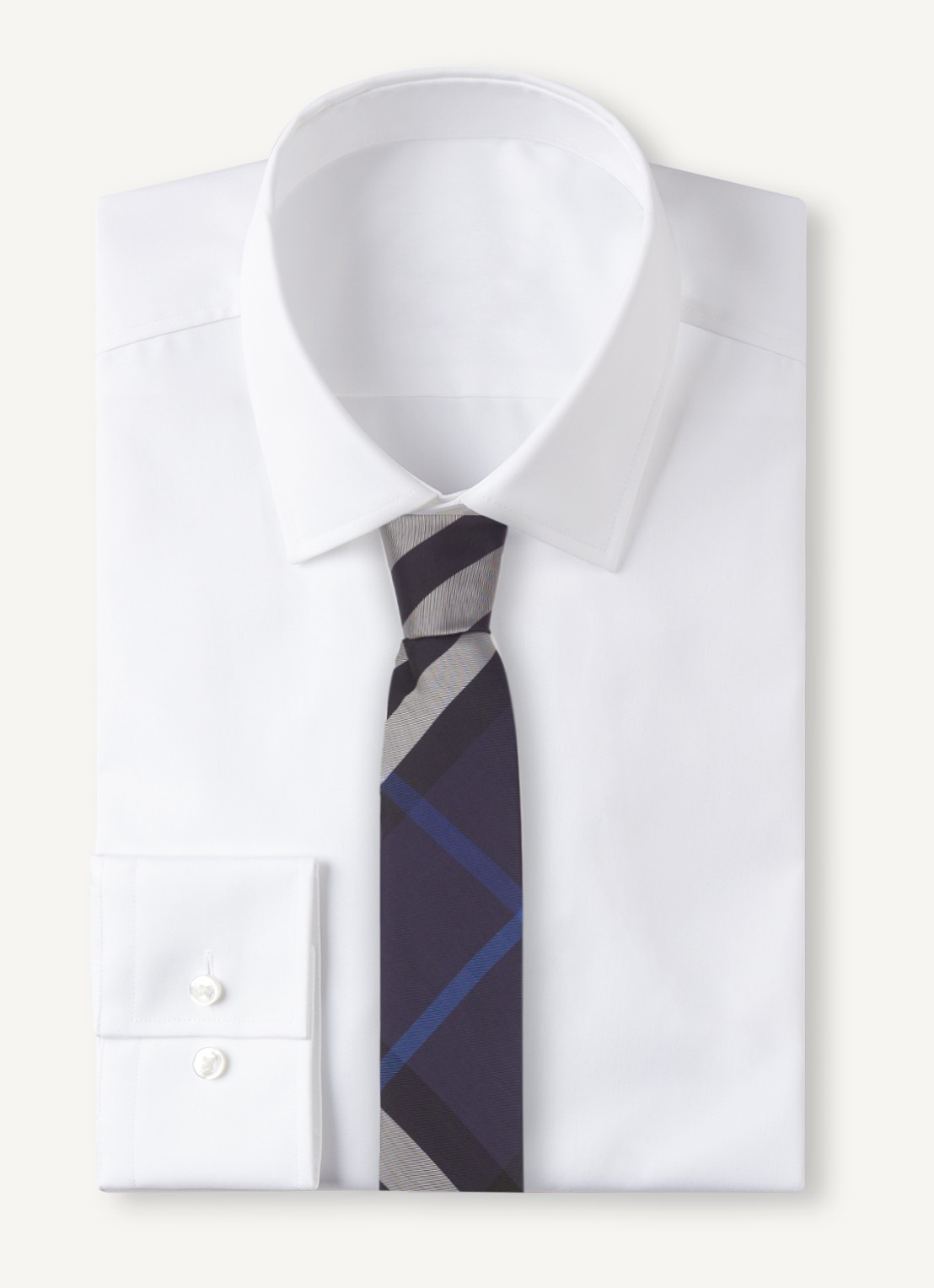 Burberry Manston stropdas van zijde - voorkant 3 donkerblauw