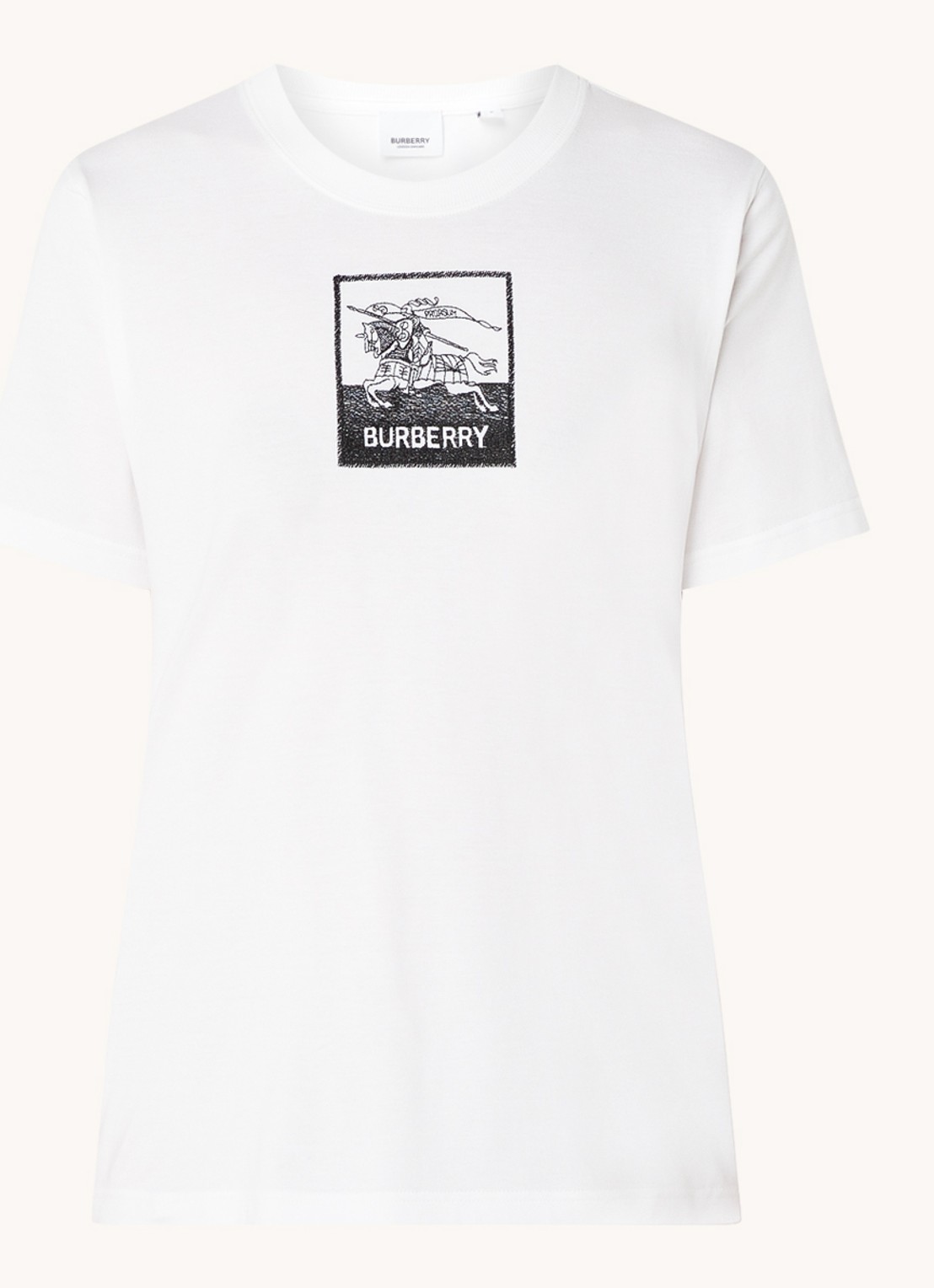 Burberry Margot T-shirt met logoborduring  - voorkant 4 wit