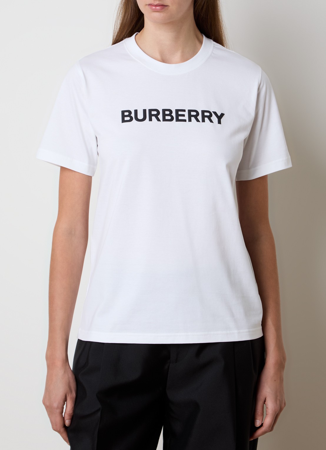 Burberry Margot T-shirt van  katoen met logoprint - detail wit