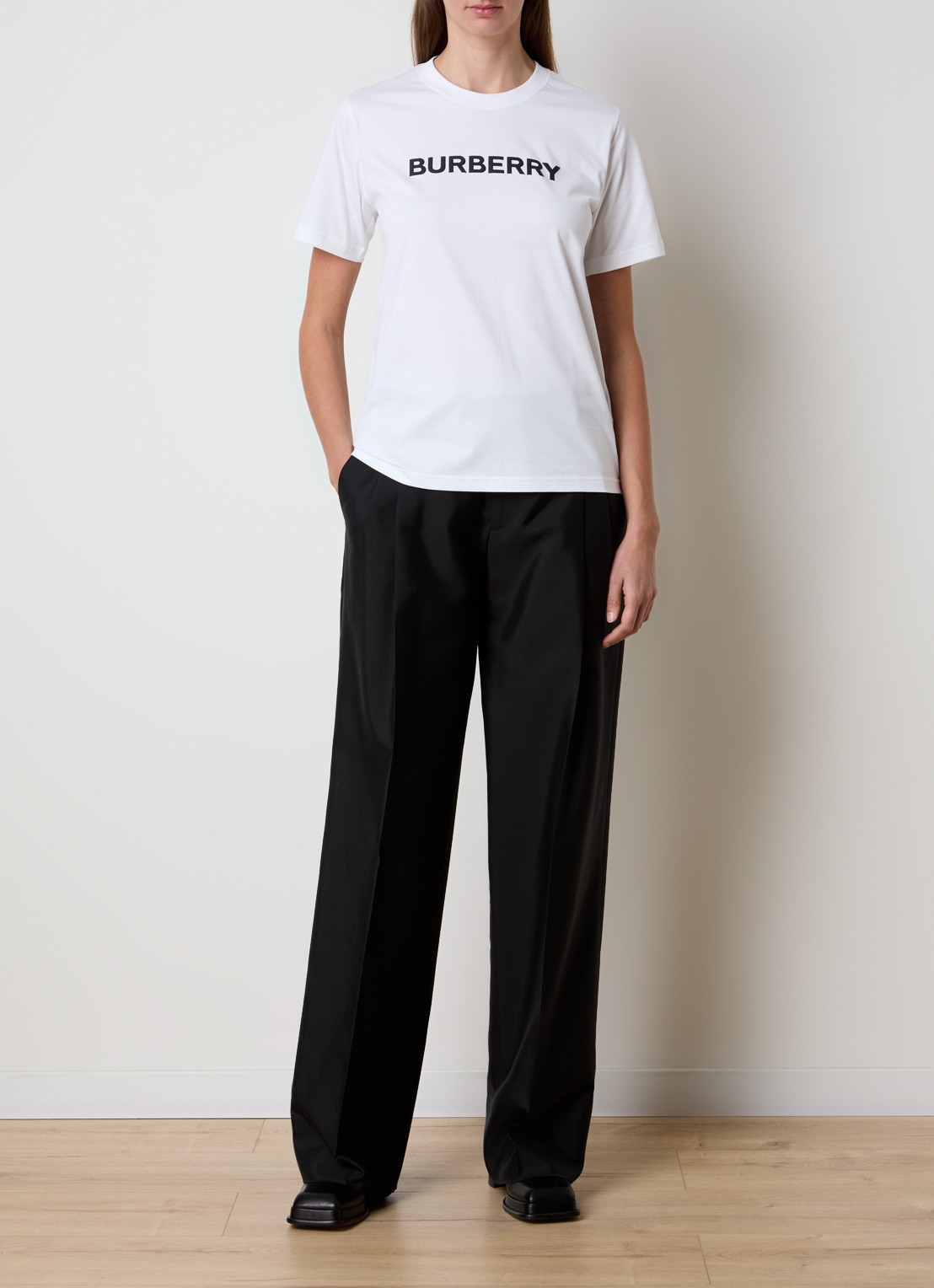 Burberry Margot T-shirt van  katoen met logoprint - voorkant 5 wit