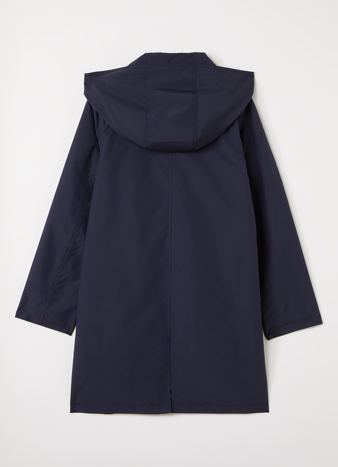 Burberry Martin trenchcoat met capuchon - achterkant 3 donkerblauw