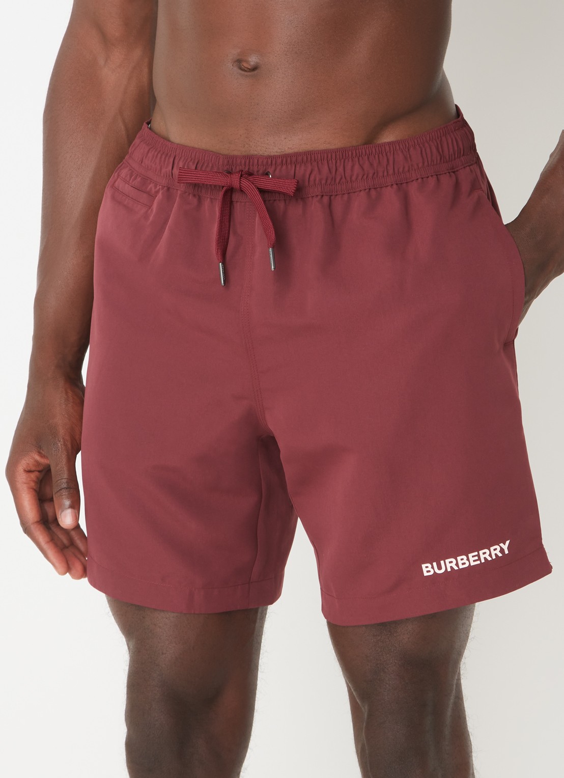 Burberry Martin zwemshorts met steekzakken en logo - detail 4 bordeauxrood