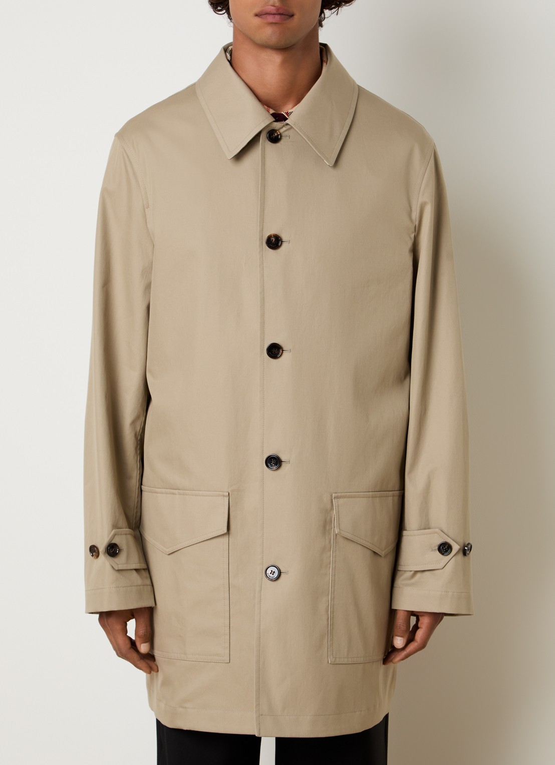 Burberry Meadowbank mantel met klepzakken - detail 2 beige