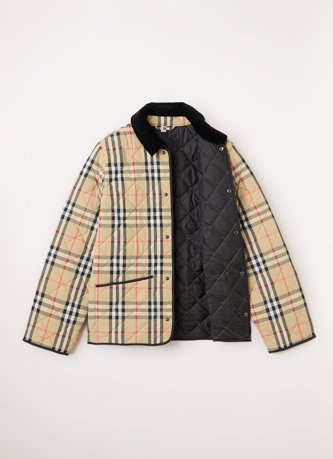 Burberry Milo gewatteerd jack met quilt patroon - voorkant 3 beige