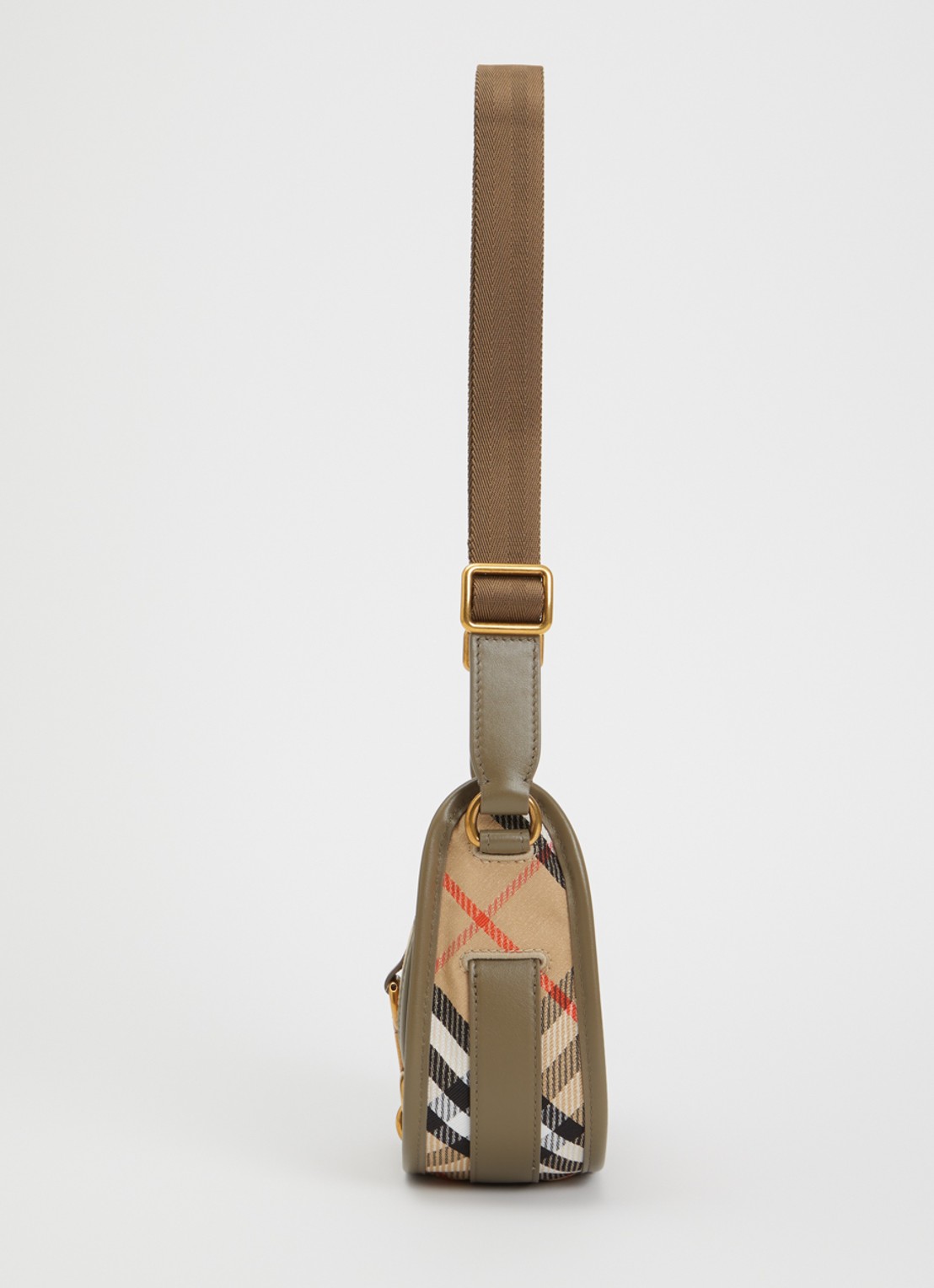 Burberry Mini B Clip crossbodytas met kalfsleren details - detail 3 zand