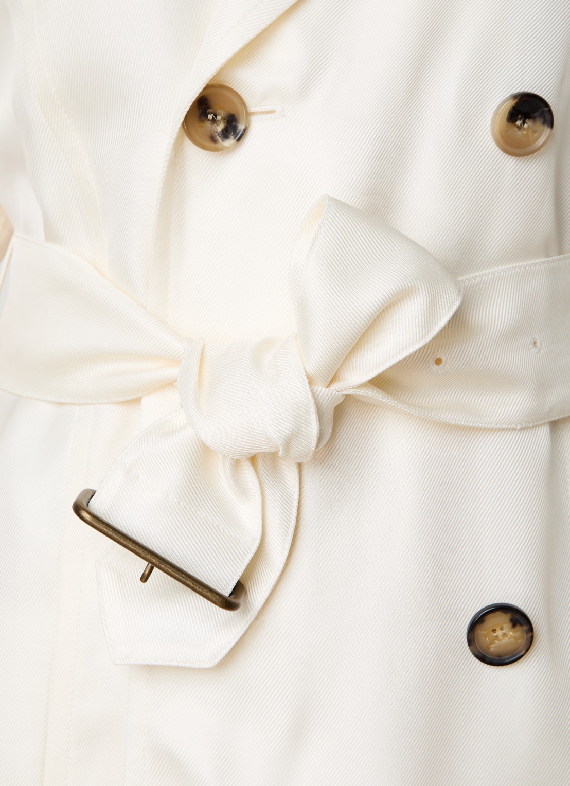 Burberry Mini blousejurk met strikceintuur - detail 3 creme