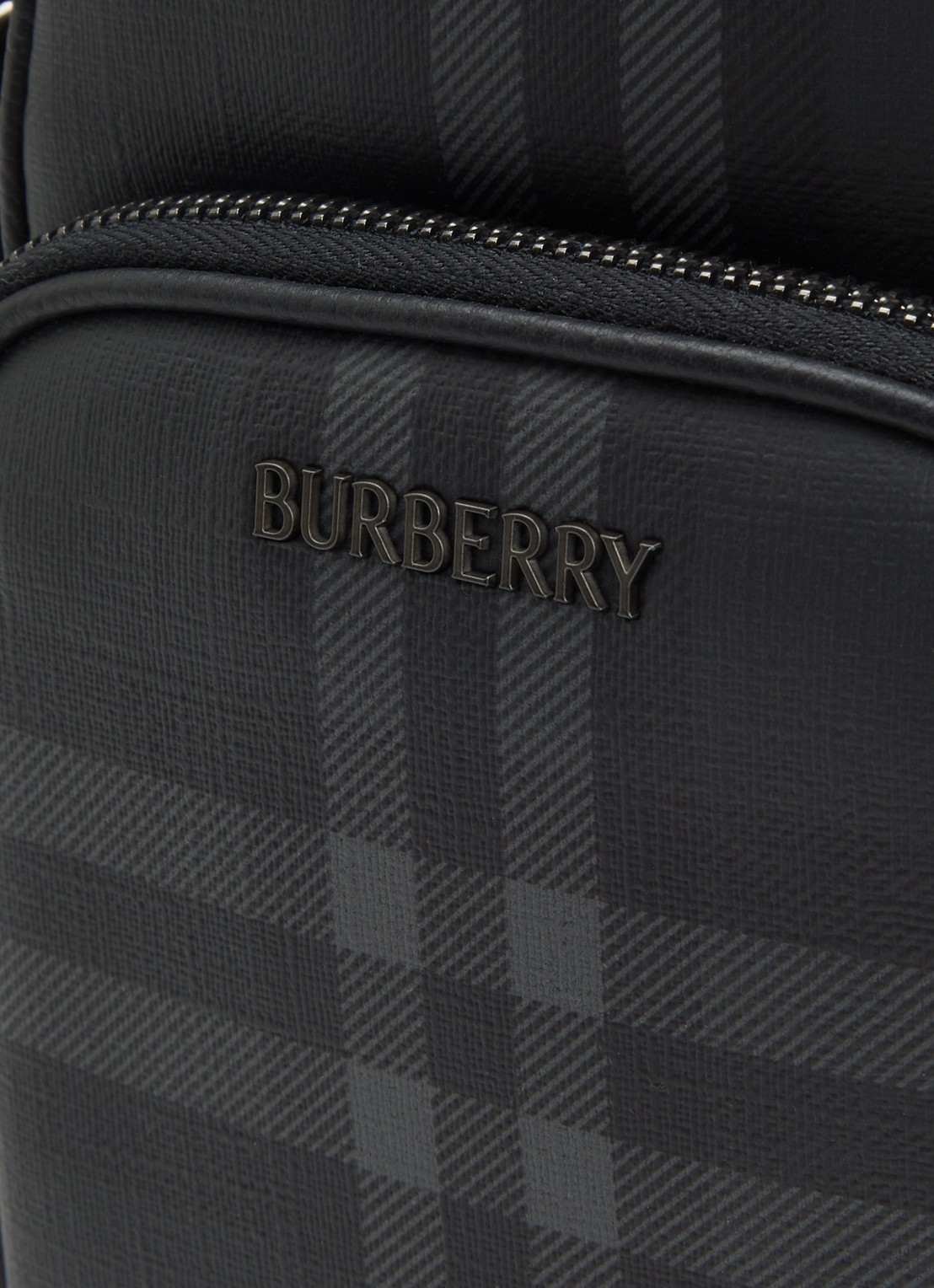 Burberry Mini City crossbodytas met kalfsleren details - detail 3 antraciet