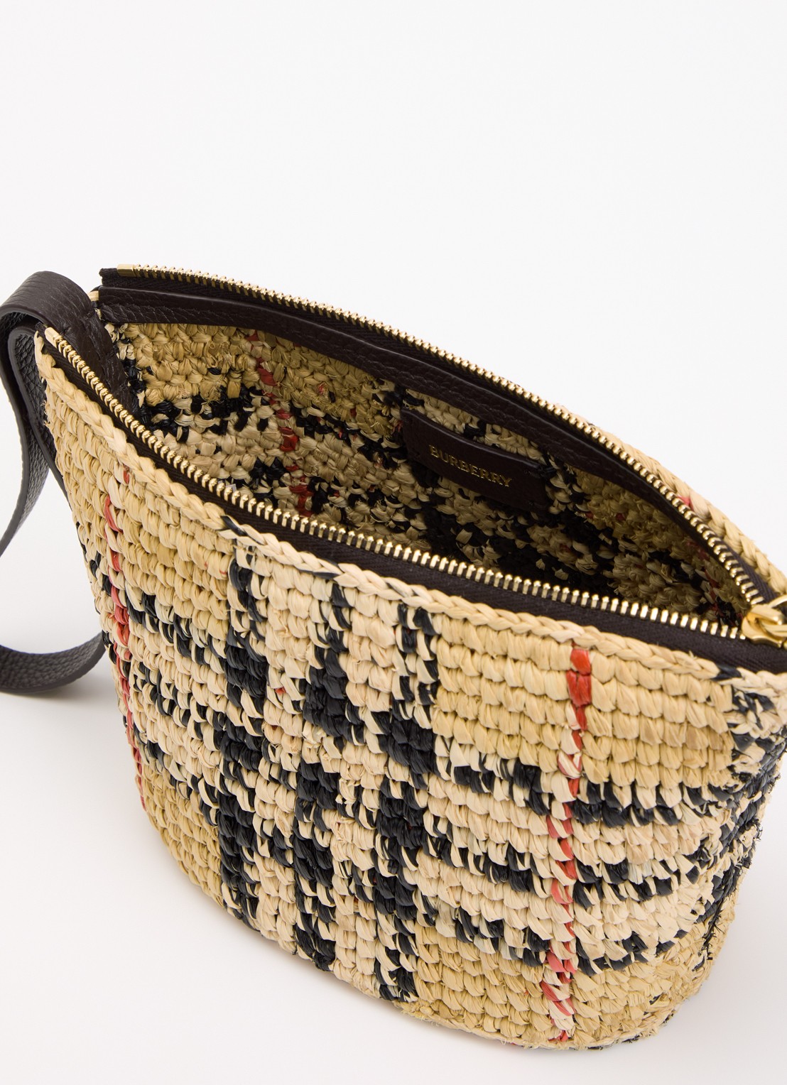 Burberry Mini handtas van raffia - detail 3 zand