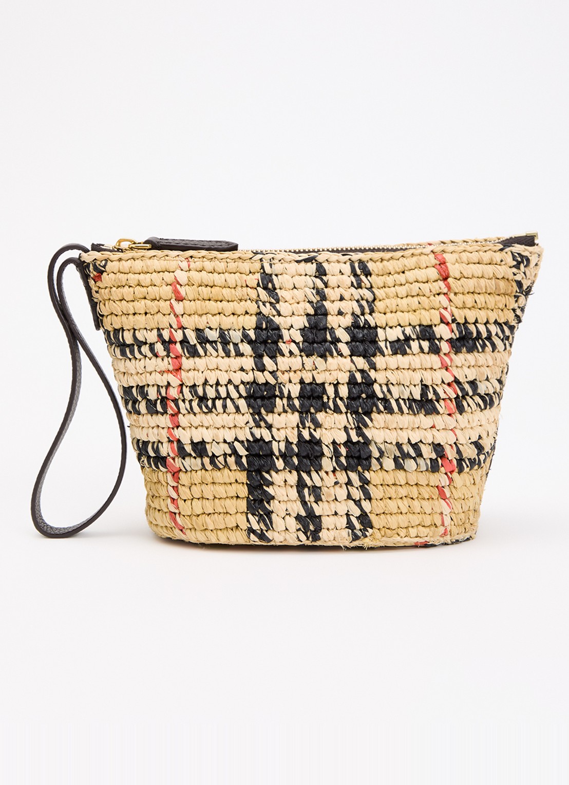 Burberry Mini handtas van raffia - voorkant 2 zand