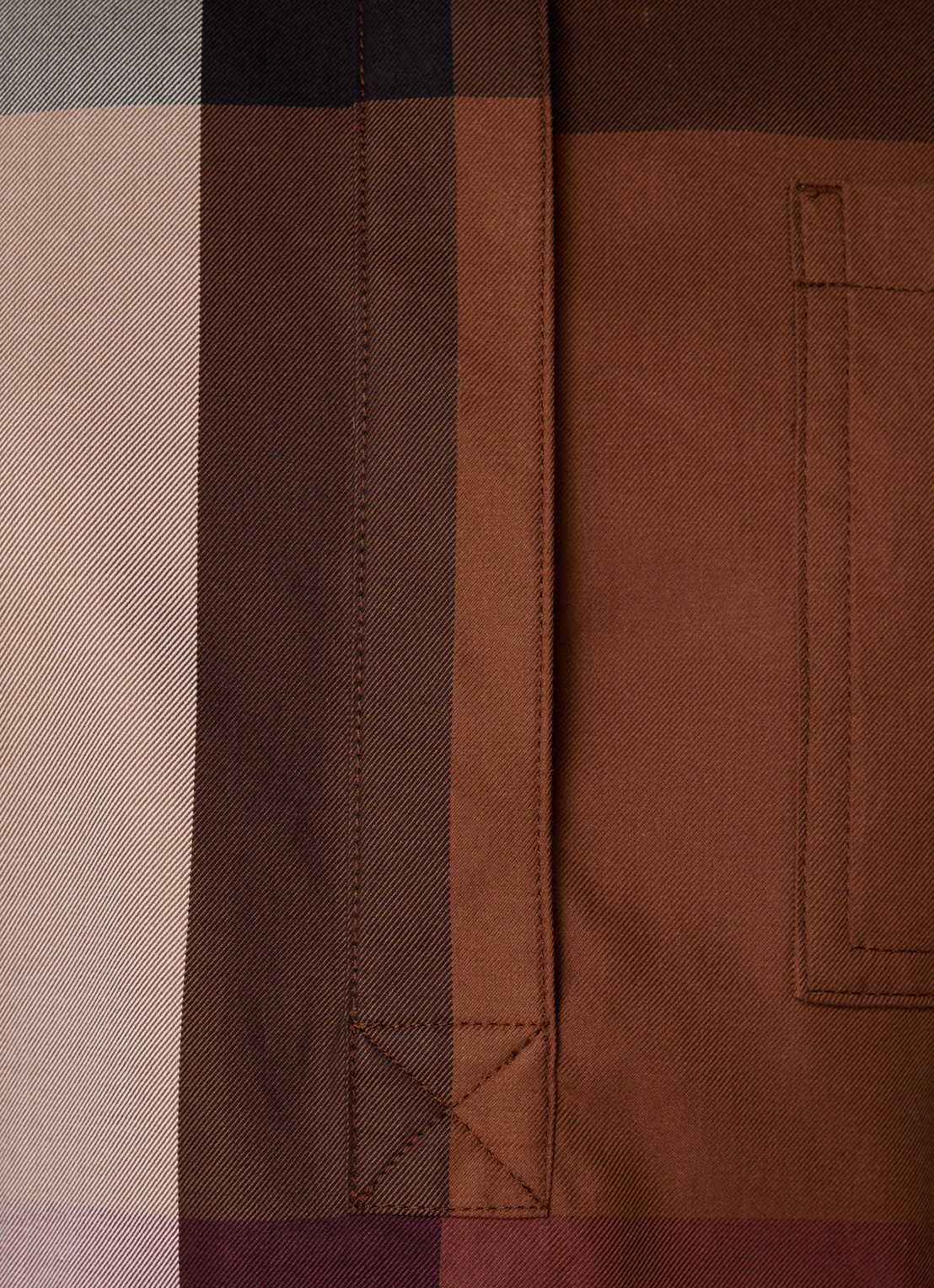Burberry Mini tuniekjurk met ruitdessin en strikceintuur - detail 3 cognac