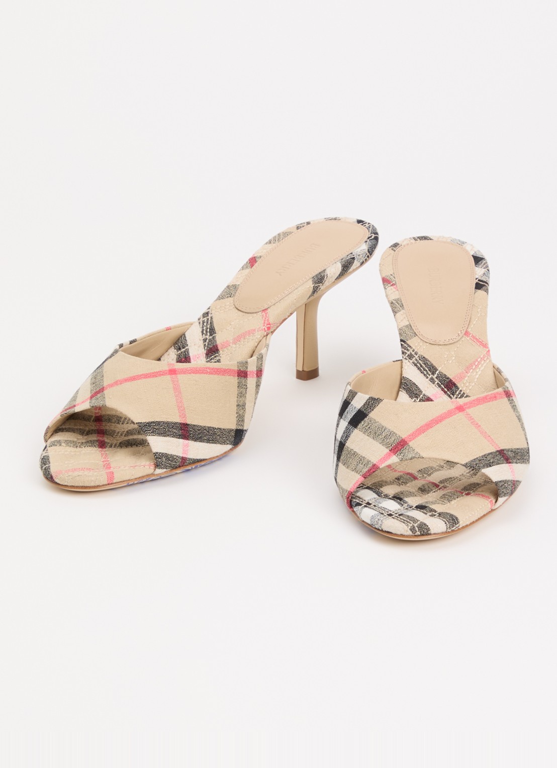 Burberry Muiltje met ruit dessin - detail 4 zand