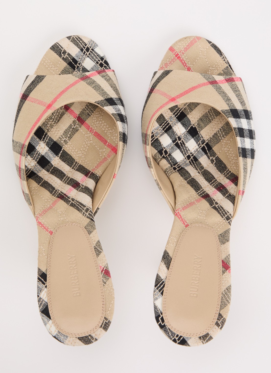 Burberry Muiltje met ruit dessin - detail 5 zand