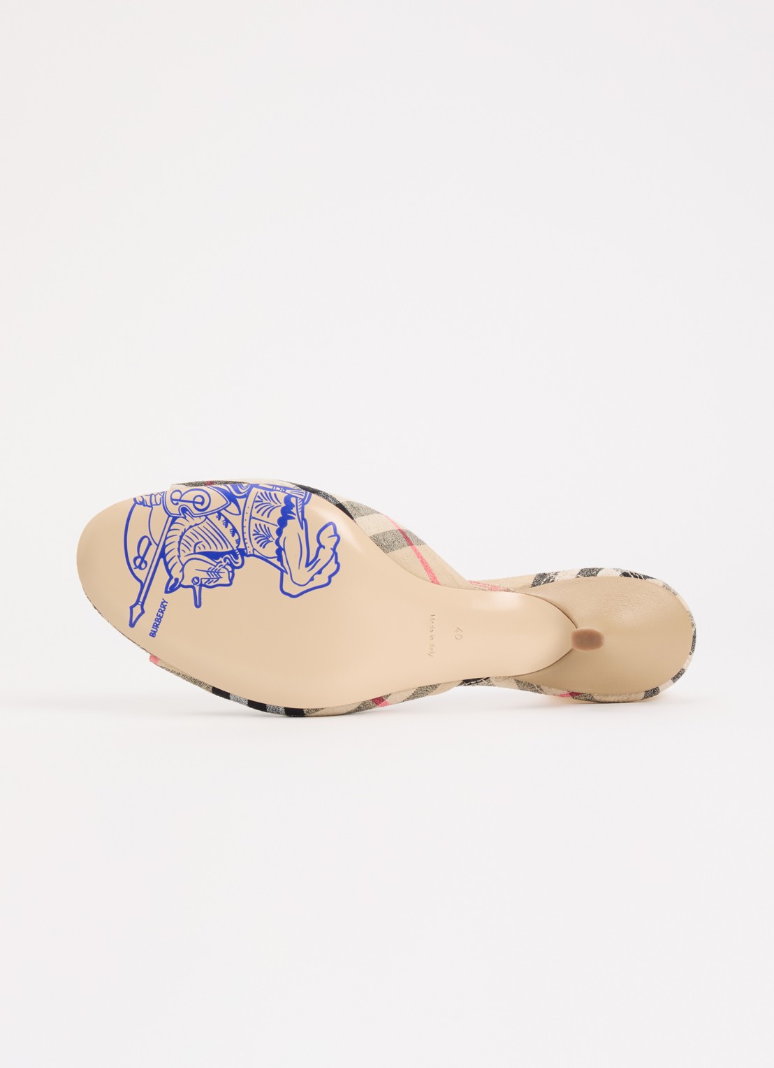 Burberry Muiltje met ruit dessin - detail 6 zand