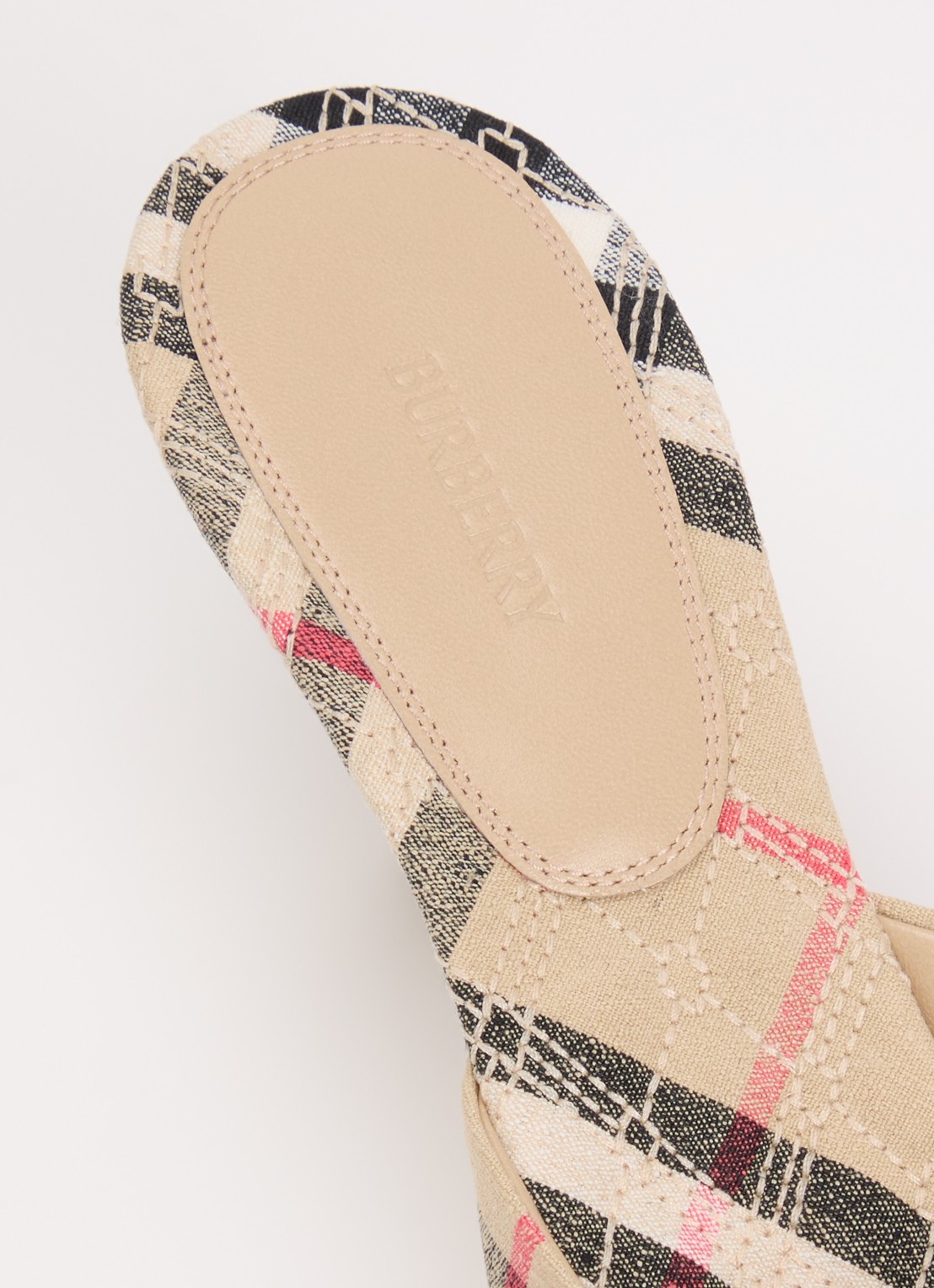 Burberry Muiltje met ruit dessin - detail 7 zand