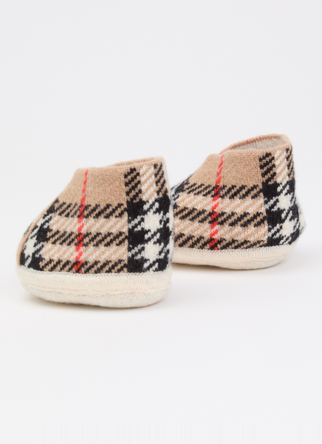 Burberry N1 Quinton babyslofje in kasjmierblend  - achterkant 4 zand