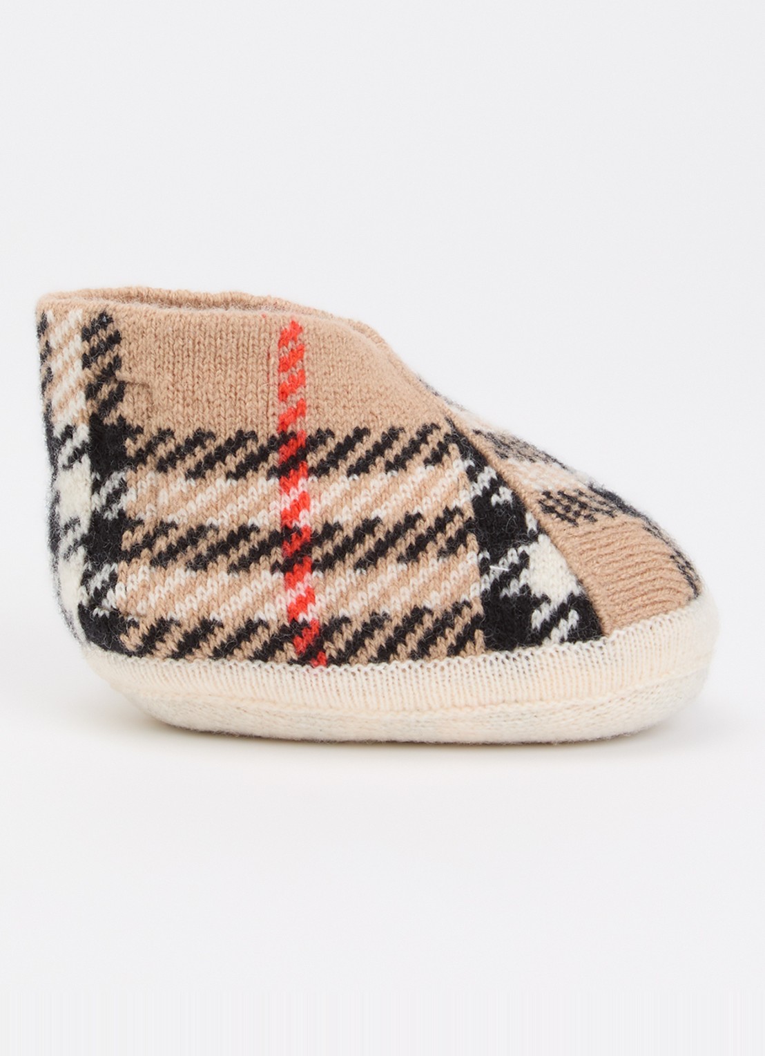 Burberry N1 Quinton babyslofje in kasjmierblend  - voorkant zand