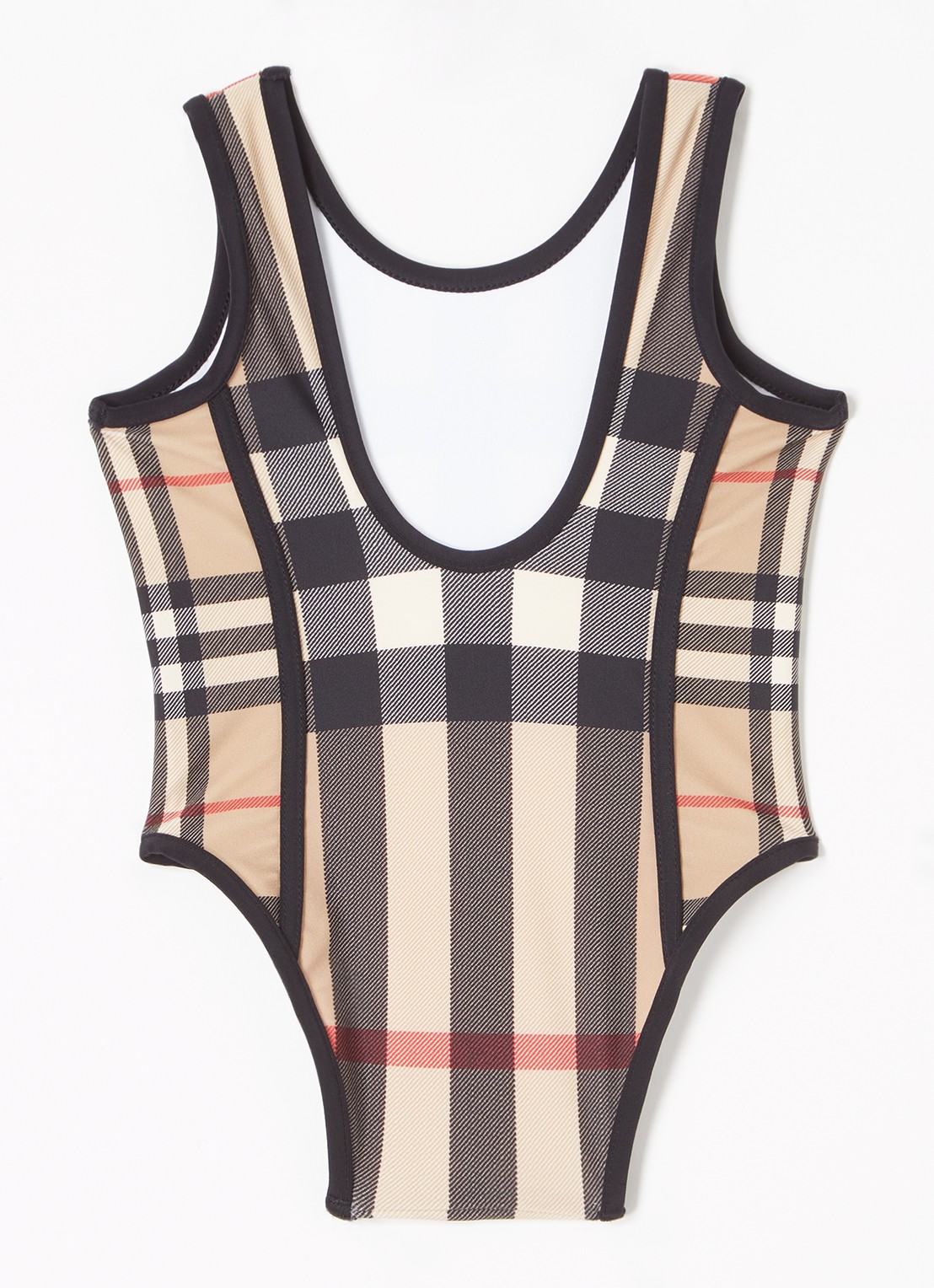 Burberry Nigella badpak met ruitdessin - voorkant 2 beige