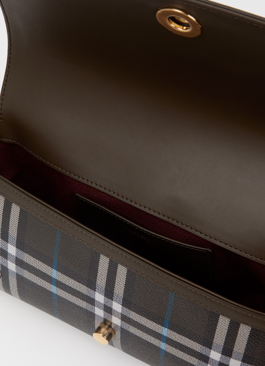 Burberry Note handtas van kalfsleer met ruitdessin en afneembare schouderriem - detail 5 taupe