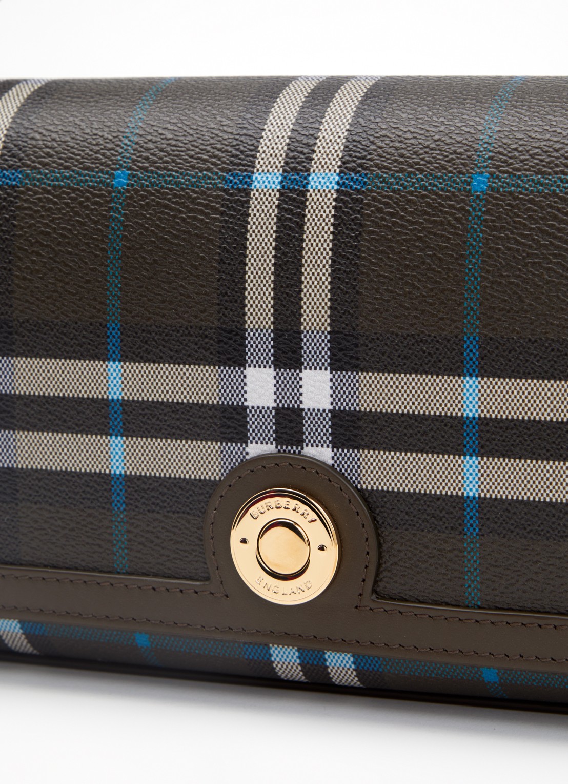 Burberry Note handtas van kalfsleer met ruitdessin en afneembare schouderriem - detail 7 taupe