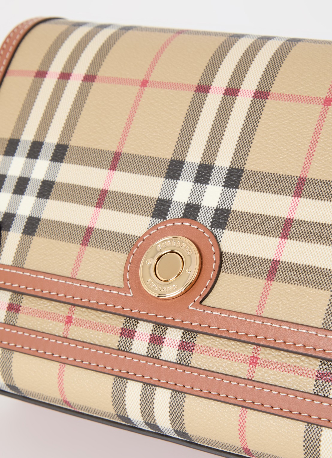 Burberry Note Medium crossbodytas met kalfsleren details - detail 4 donkerbeige