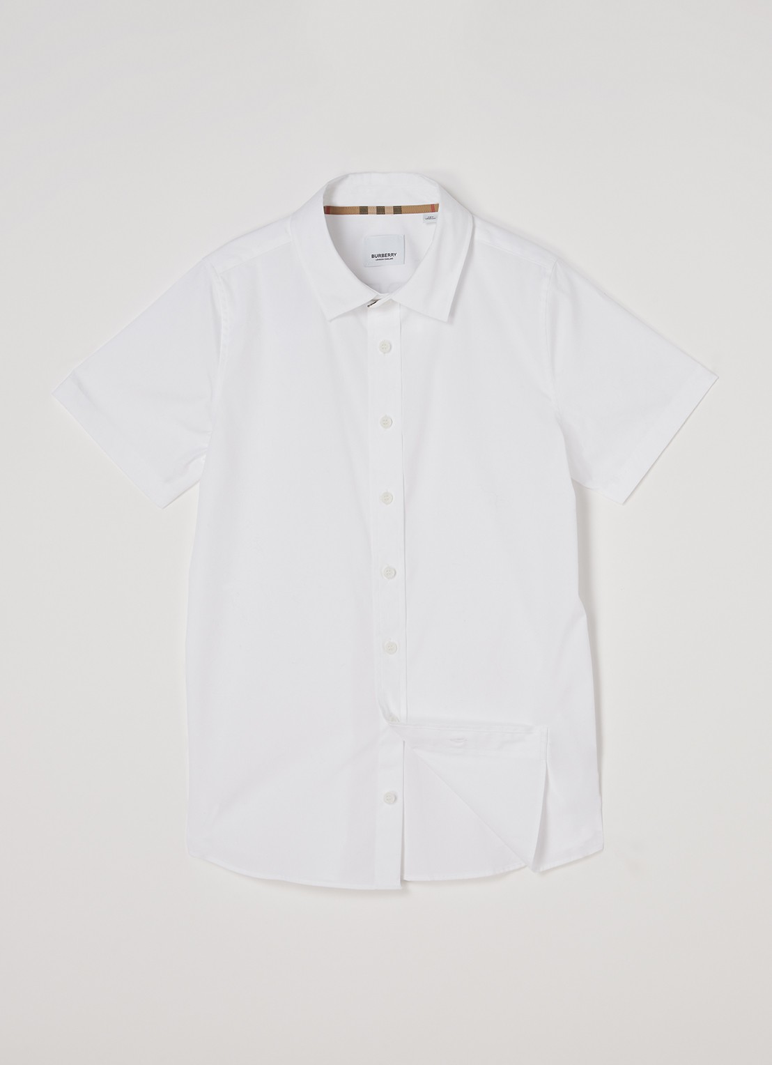 Burberry Overhemd van katoen met stretch - voorkant 3 wit