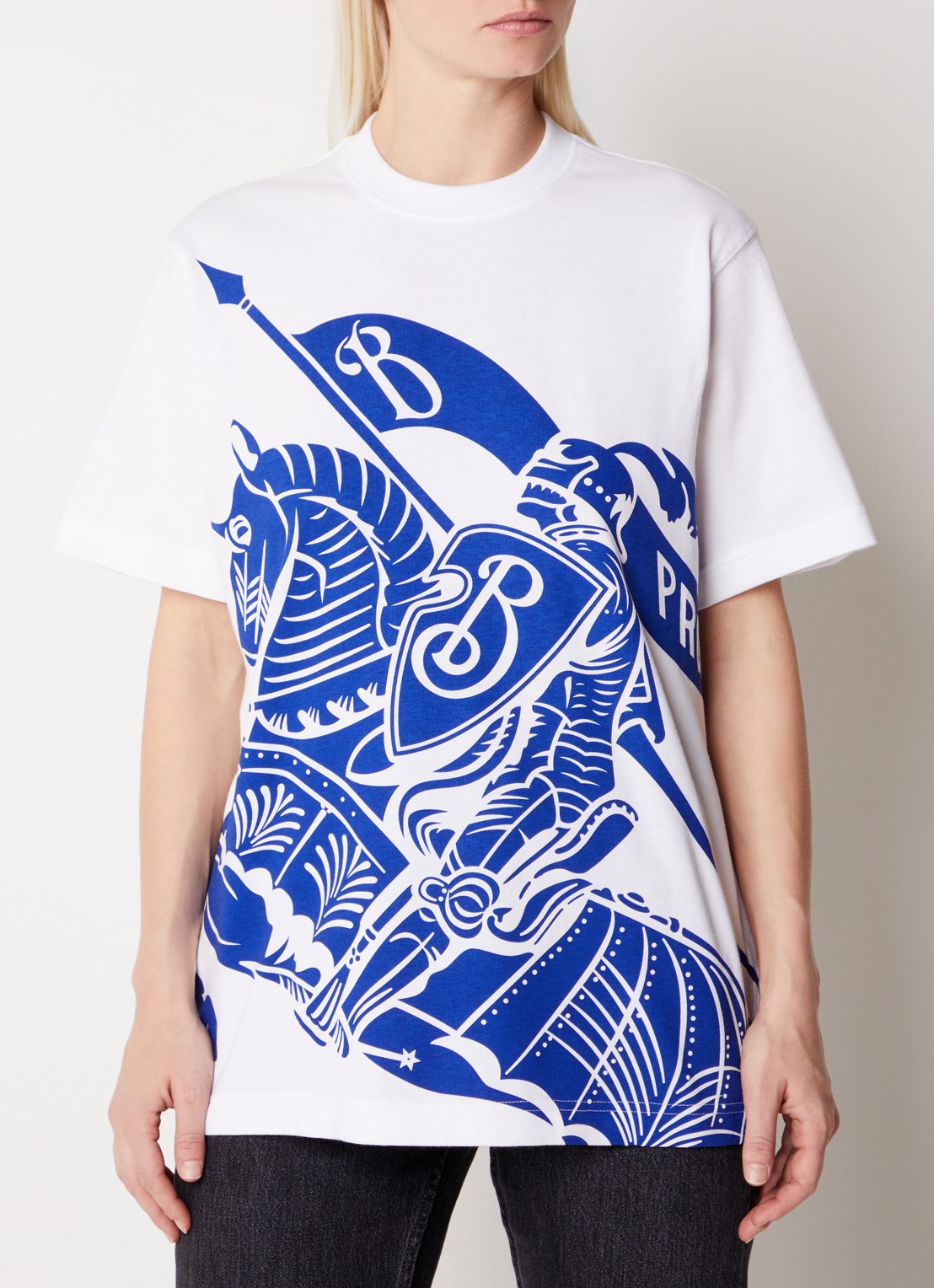 Burberry Oversized T-shirt met logoprint - detail 2 wit