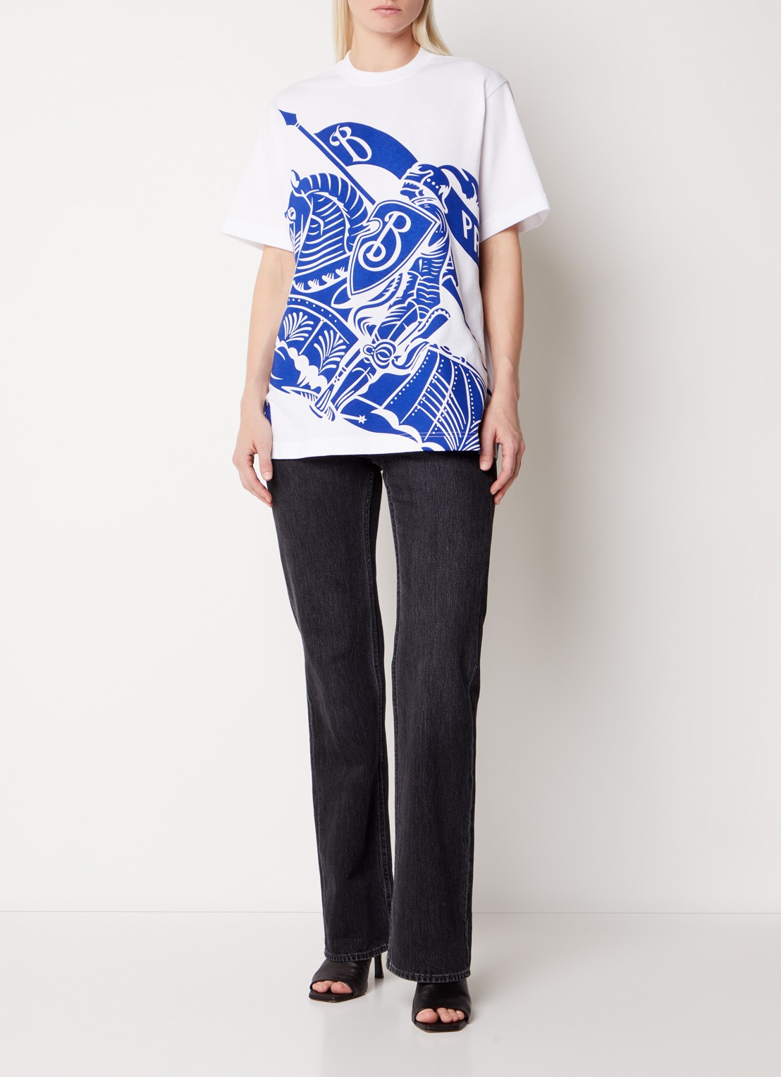 Burberry Oversized T-shirt met logoprint - voorkant 5 wit