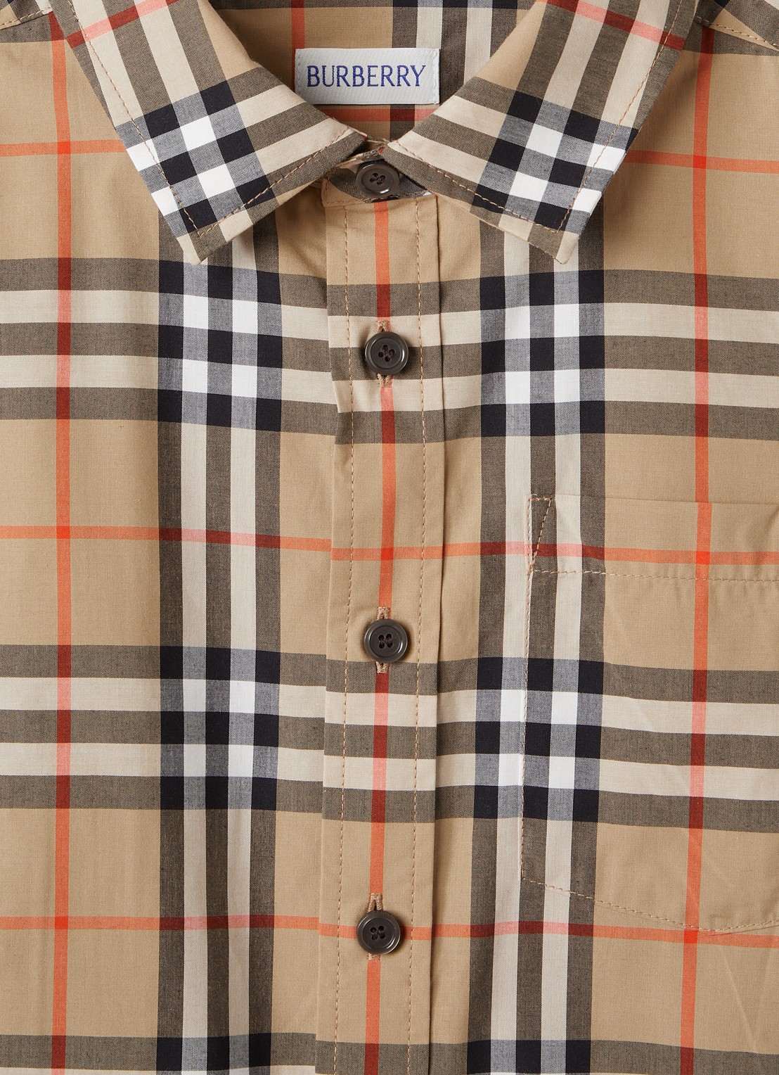 Burberry Owen blouse met ruitdessin - detail beige