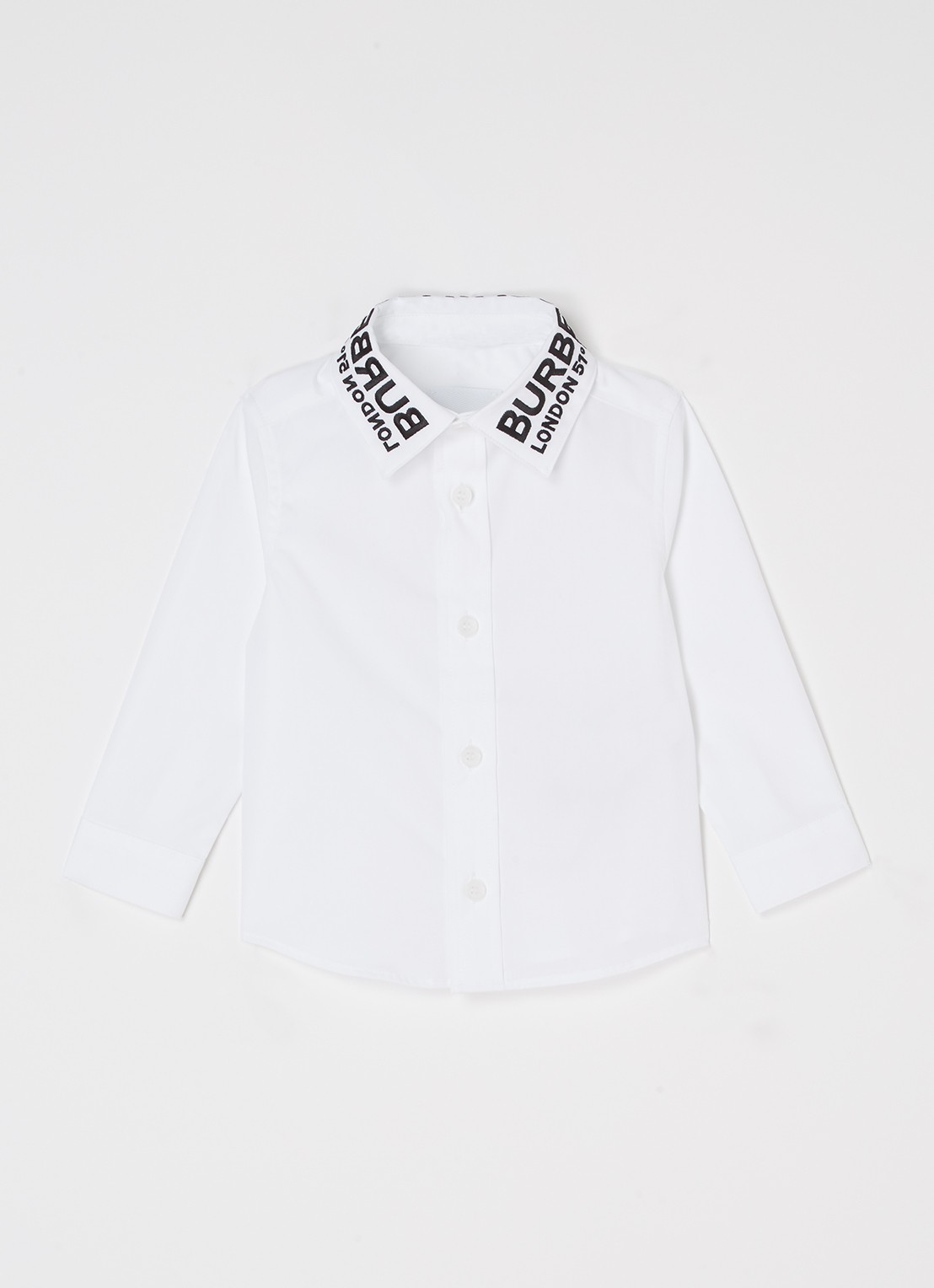 Burberry Owen overhemd met logoborduring - voorkant 2 wit