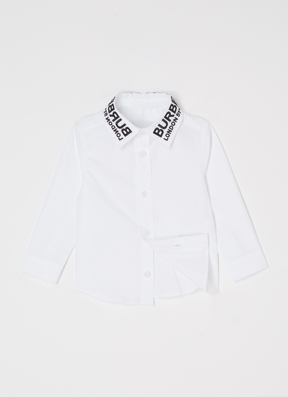 Burberry Owen overhemd met logoborduring - voorkant 3 wit