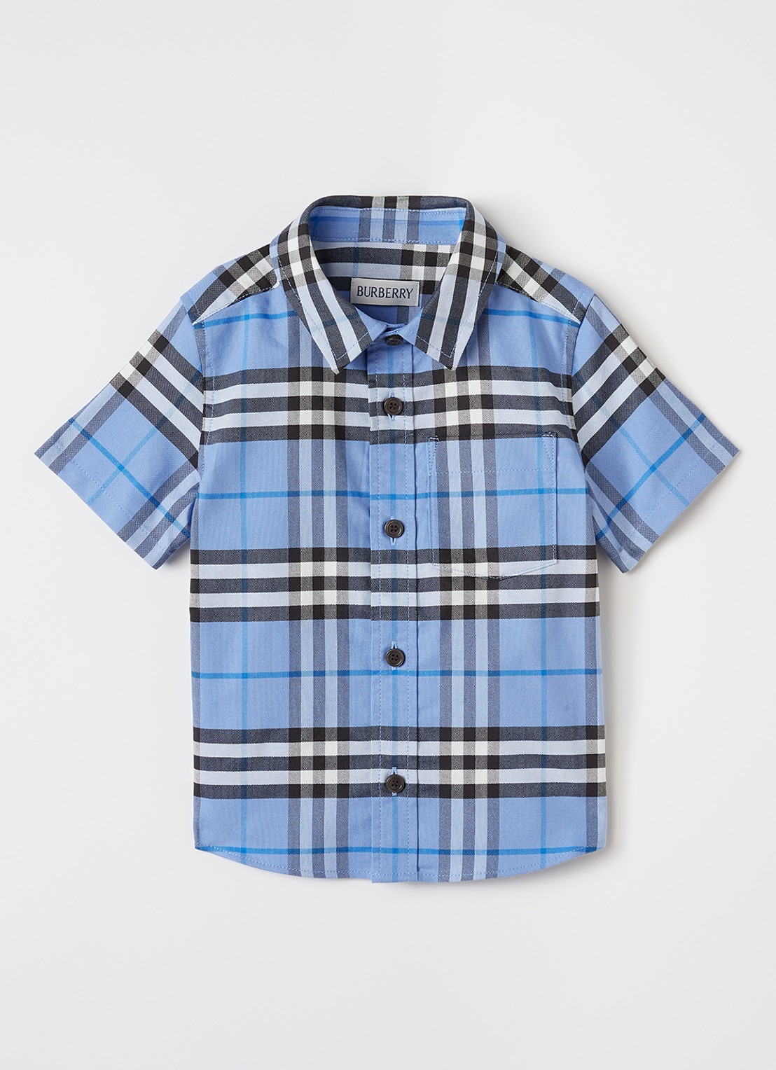 Burberry Owen overhemd met ruitdessin - voorkant 2 blauwgrijs