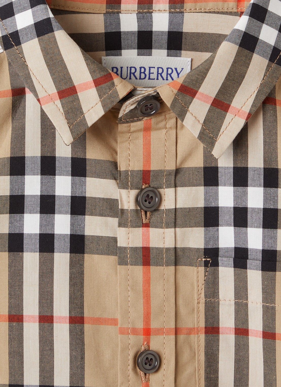 Burberry Owen overhemd met ruitdessin - detail beige