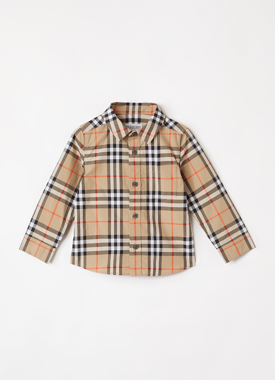 Burberry Owen overhemd met ruitdessin - voorkant 2 beige