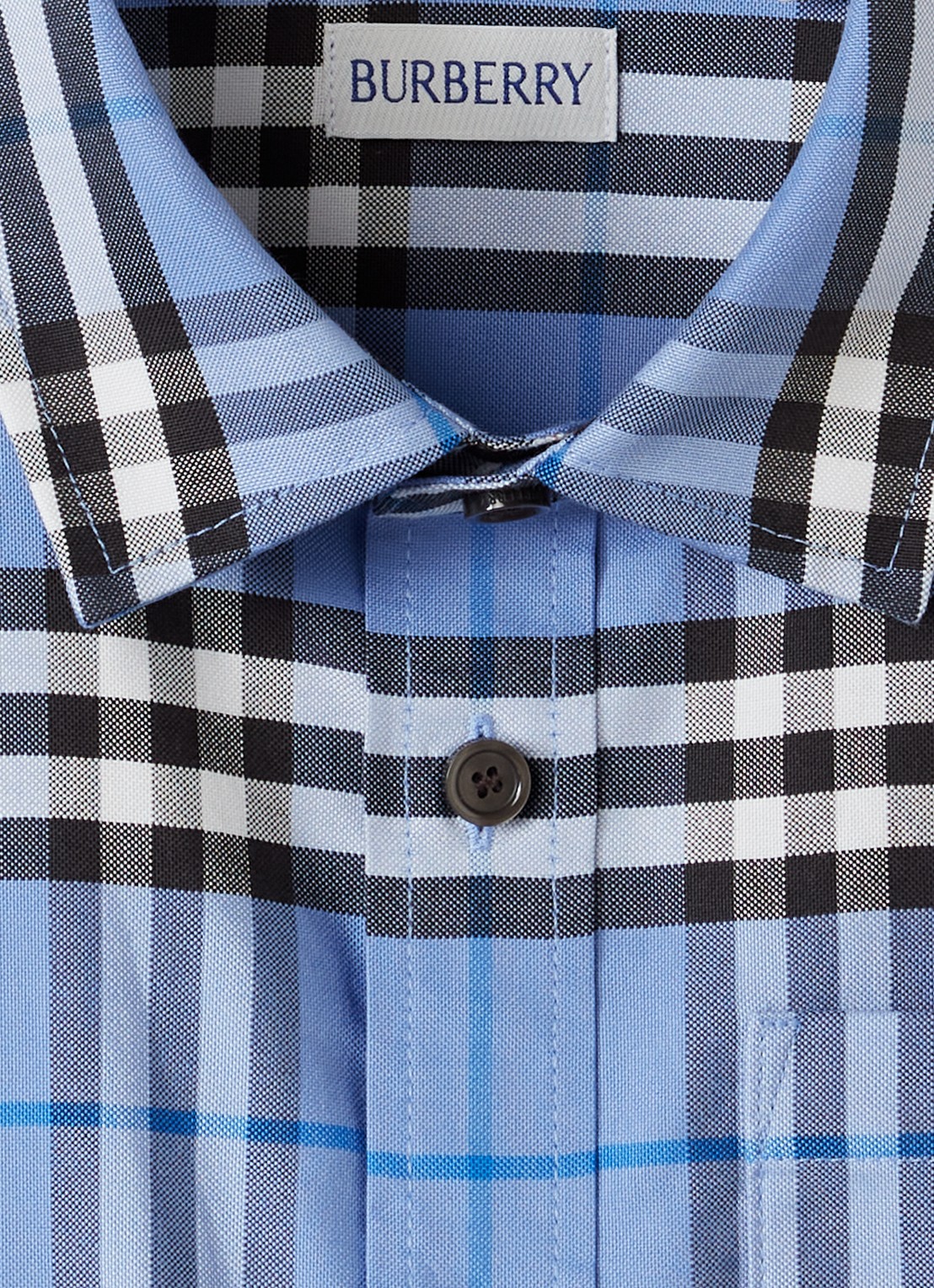Burberry Owen overhemd met ruitdessin - detail 3 blauwgrijs